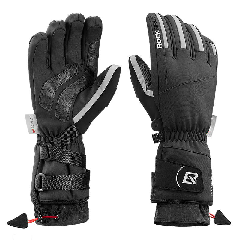 ROCKBROS winter gloves, waterproof and windproof, extra warm bike and motorcycle gloves, unisex design for cold weather