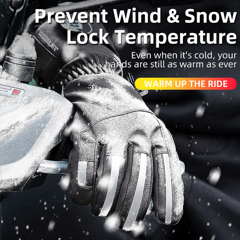 ROCKBROS winter gloves, waterproof and windproof, extra warm bike and motorcycle gloves, unisex design for cold weather