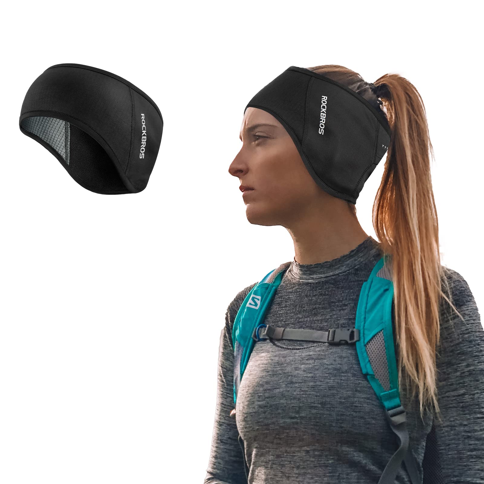 ROCKBROS Winter Sport Headband Cycling Warmers with Ponytail Elastic