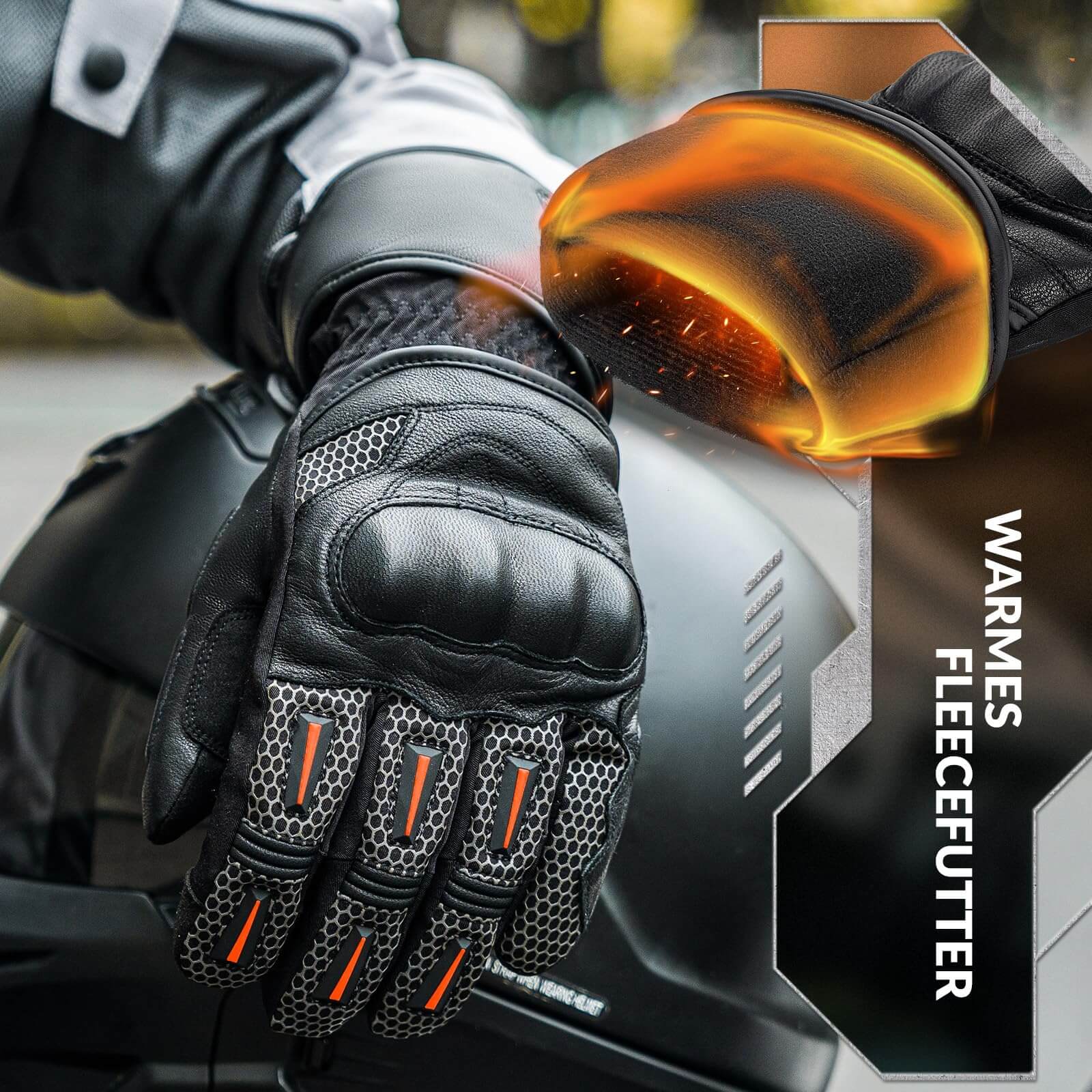 ROCKBROS Winter Thermal Full-Finger Cycling Gloves with Touchscreen Protection