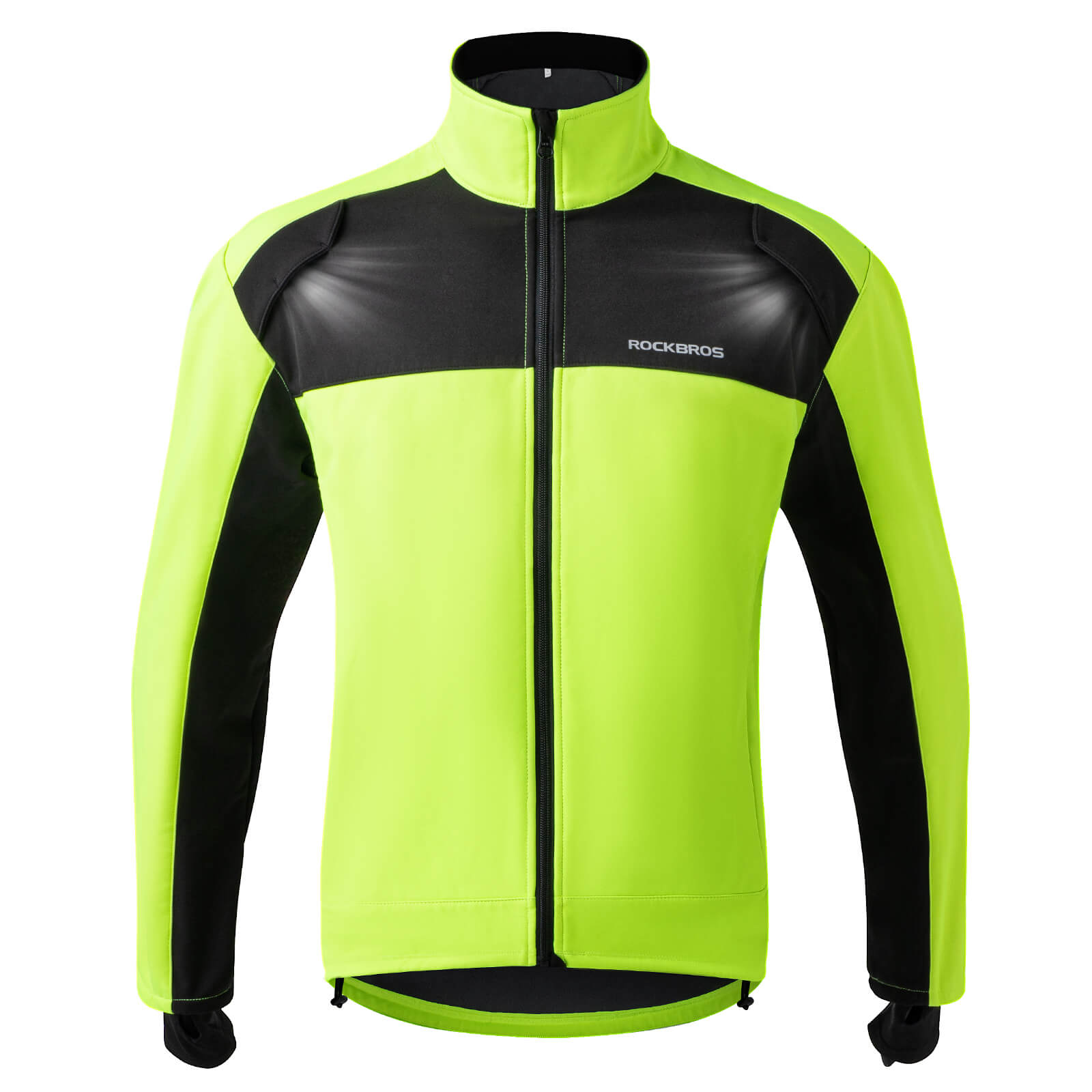 ROCKBROS Winter Thermal Windproof Softshell Cycling Jacket Bright Green