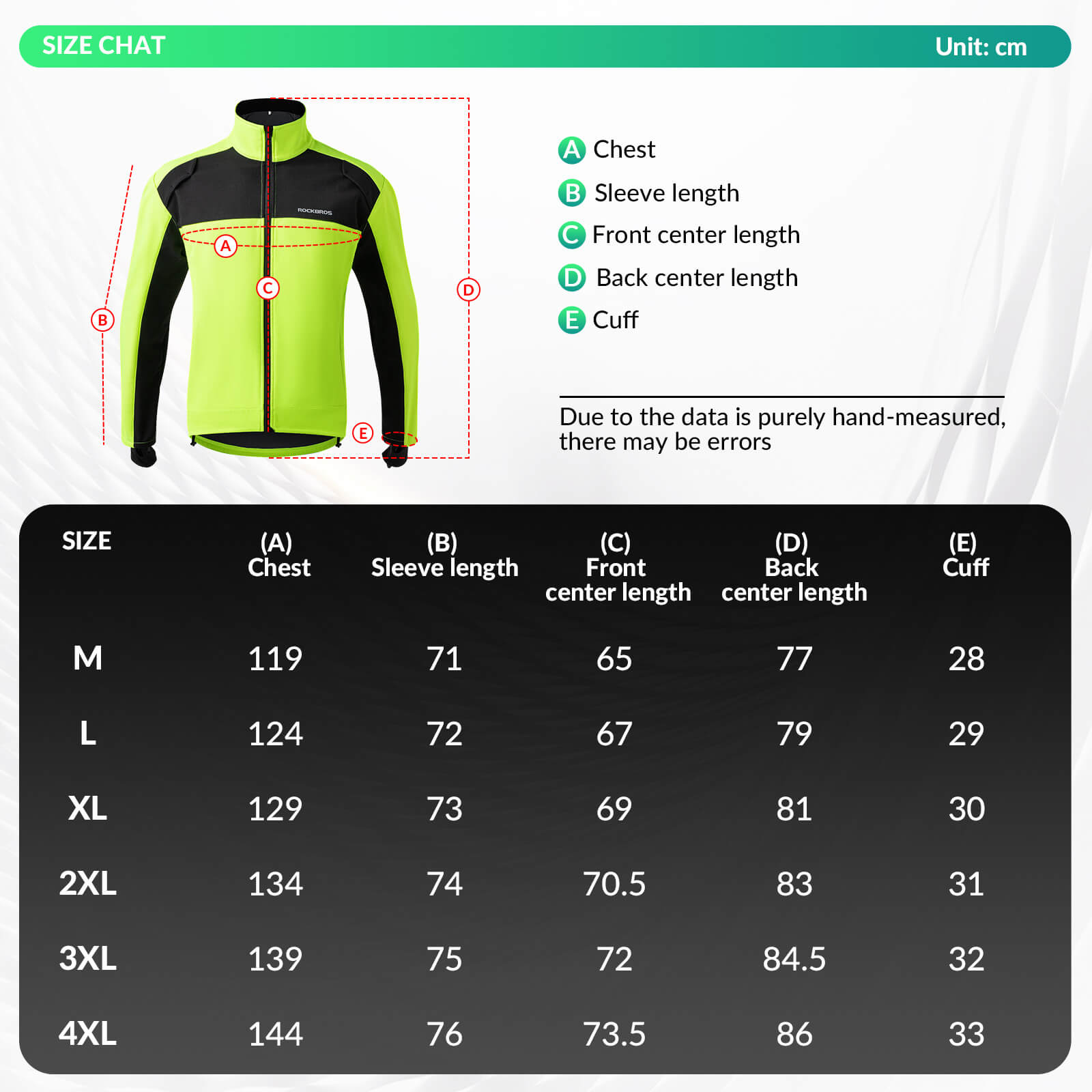 ROCKBROS Winter Thermal Windproof Softshell Cycling Jacket Bright Green