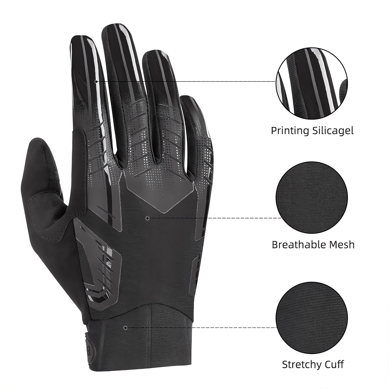 ROCKBROS Winter Windproof Silicone Full-Finger Cycling Gloves