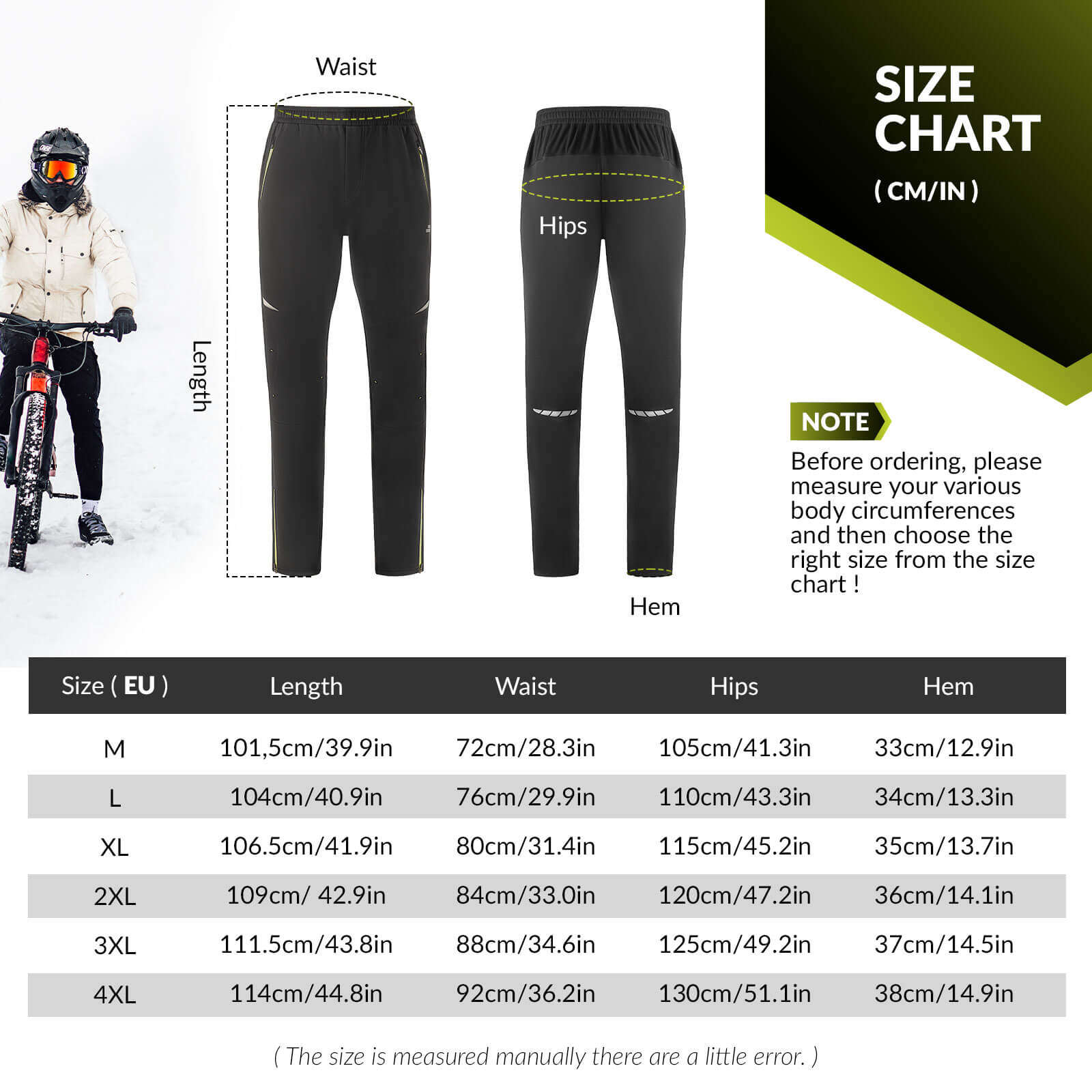 ROCKBROS Winter Windproof Thermal Cycling Jacket and Trousers Set