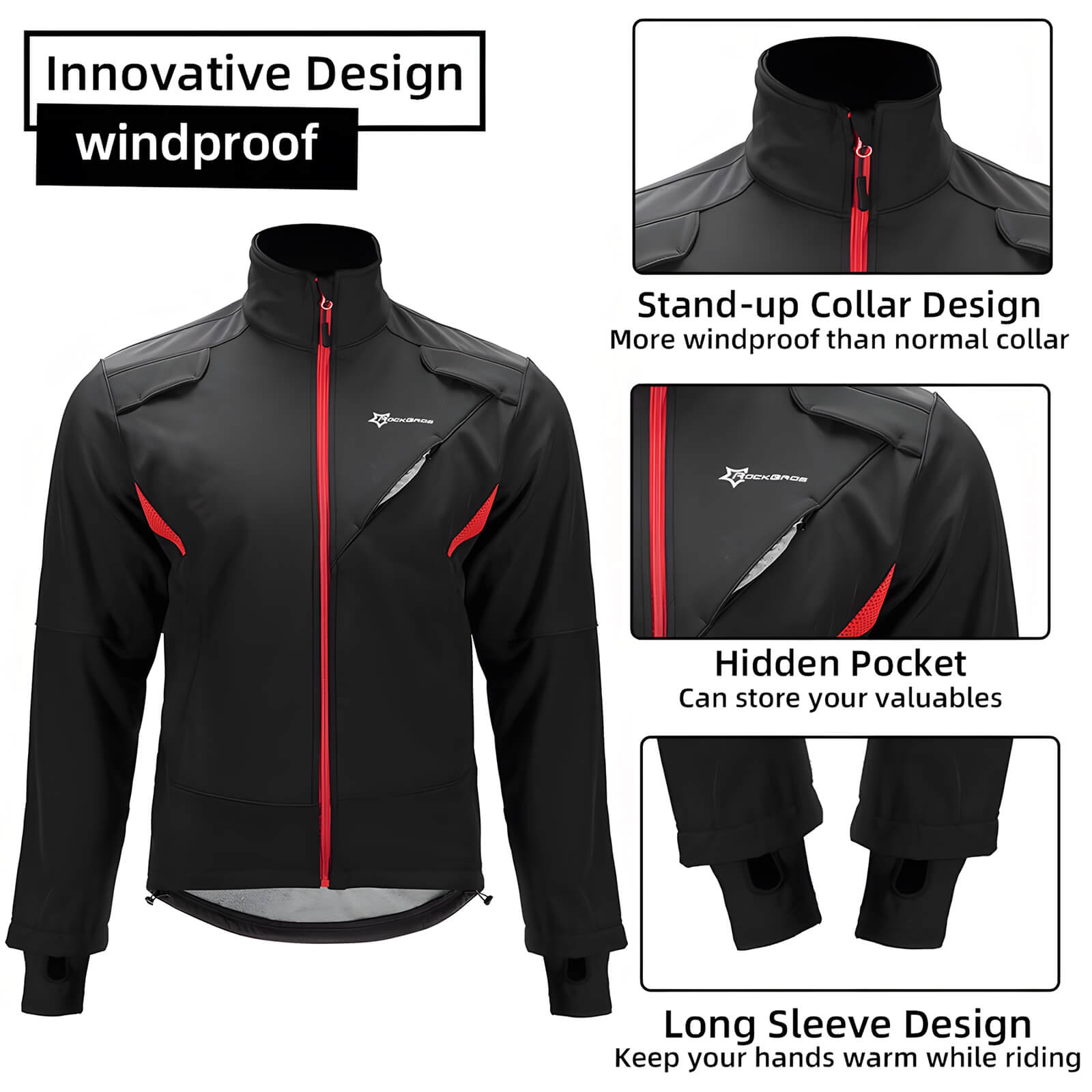 ROCKBROS Winter Windproof Waterproof Thermal Cycling Jacket and Pants Set