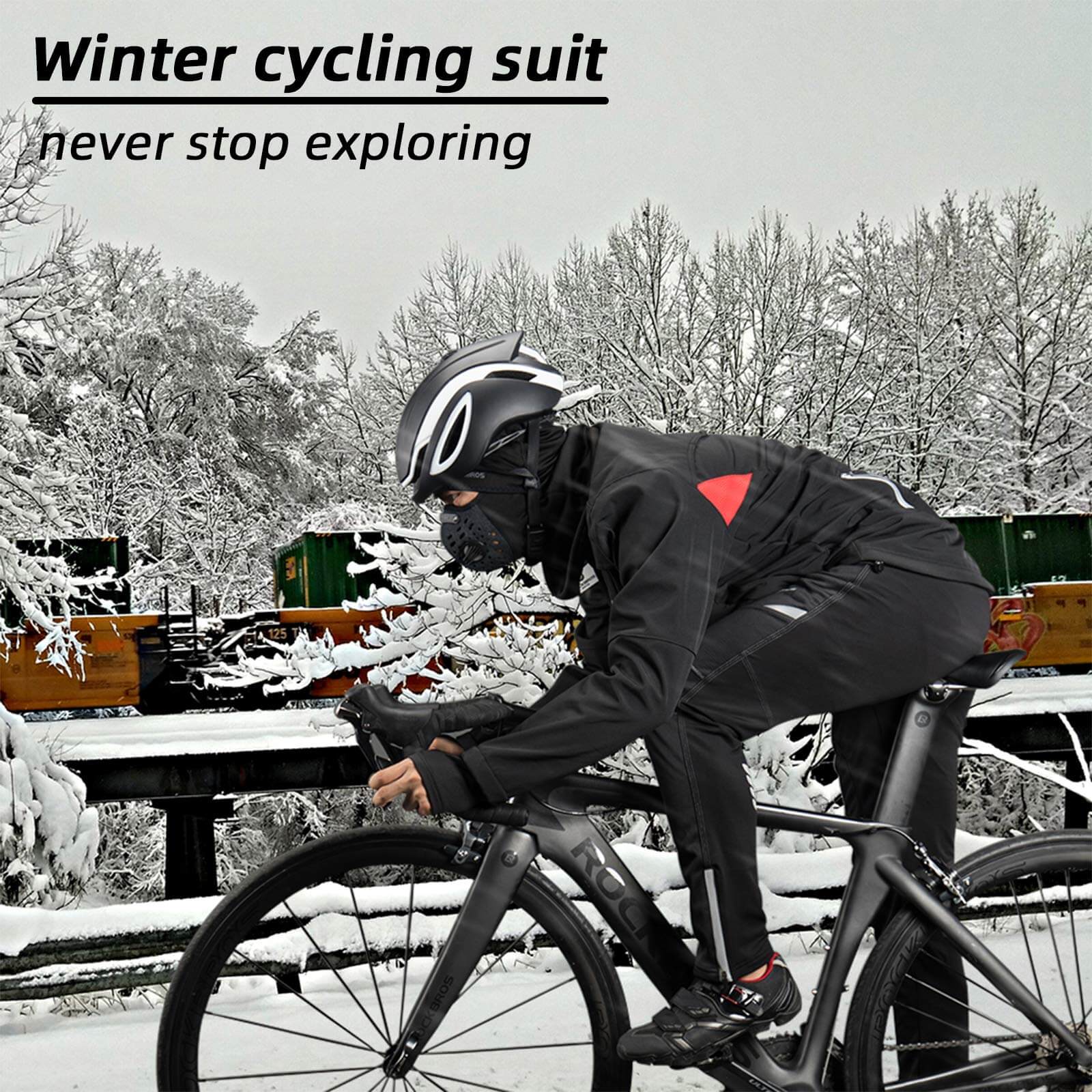 ROCKBROS Winter Windproof Waterproof Thermal Cycling Jacket and Pants Set