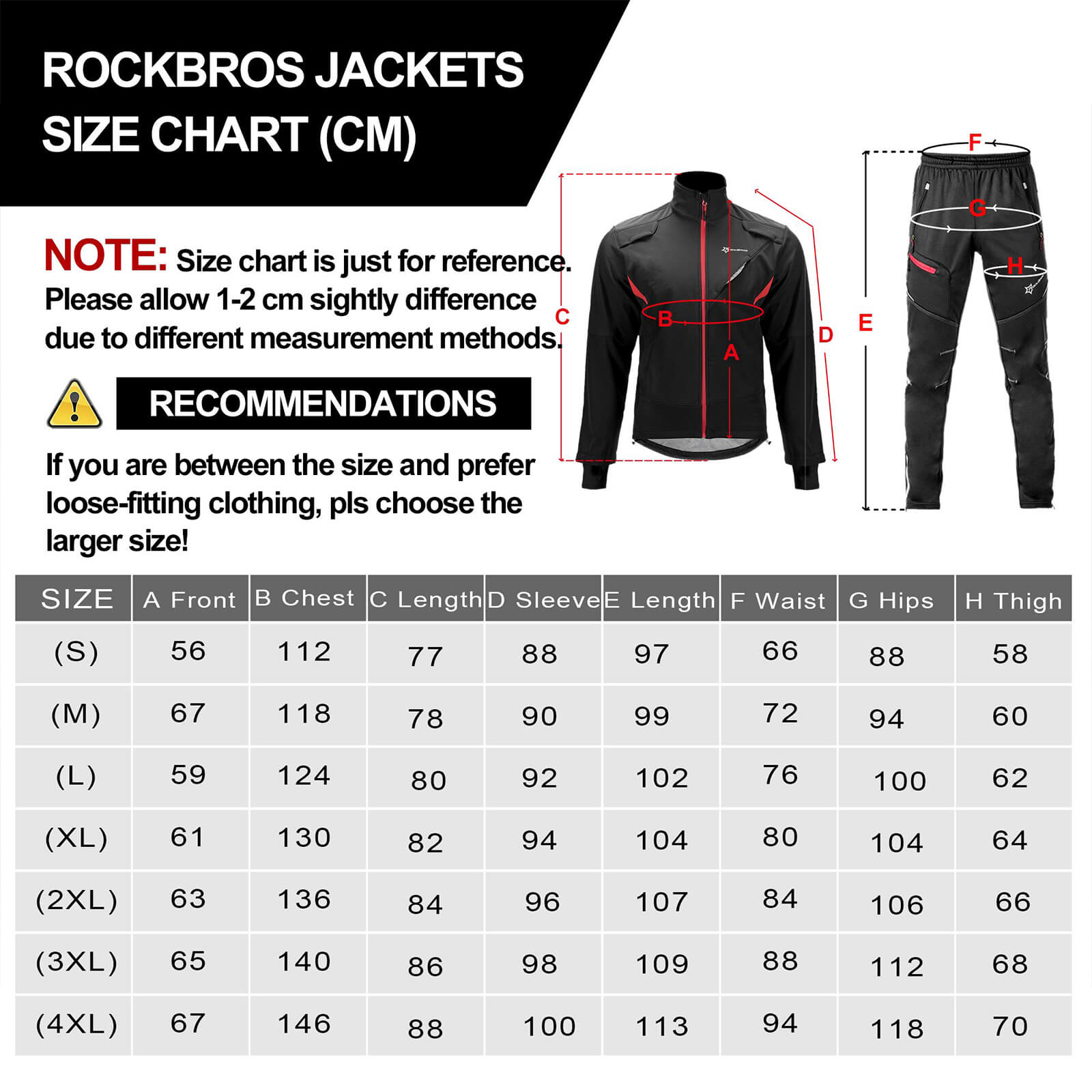 ROCKBROS Winter Windproof Waterproof Thermal Cycling Jacket and Pants Set