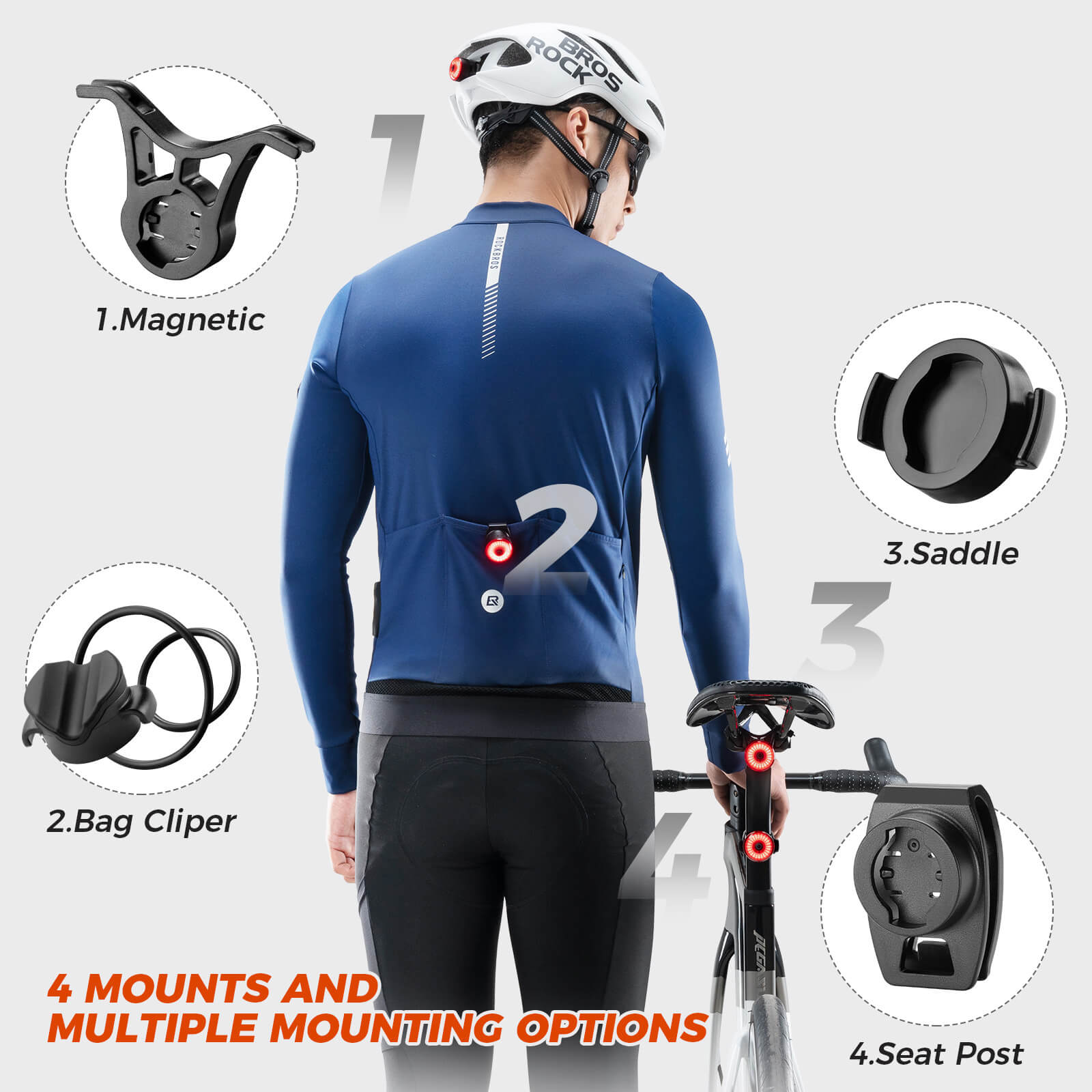 ROCKBROS R0 Smart Bike Handlebar Plug & Rear Light