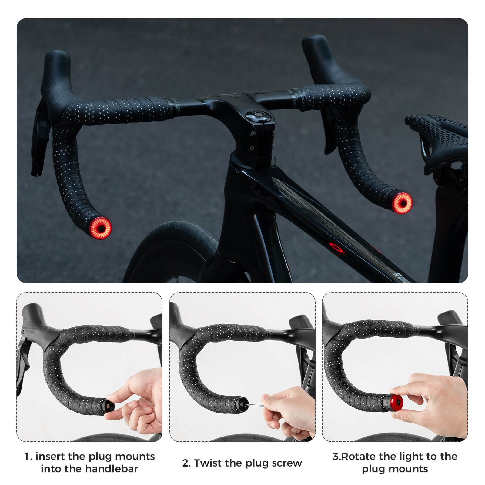 ROCKBROS R0 Smart Bike Handlebar Plug & Rear Light
