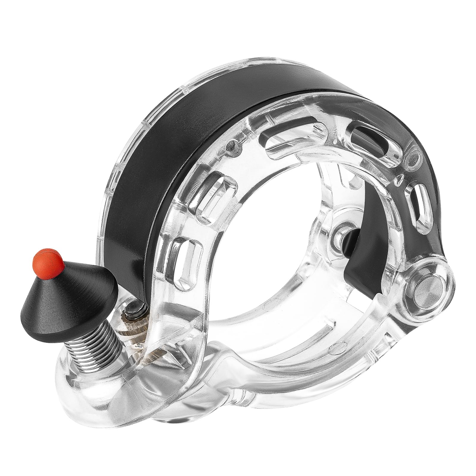 Clear-sounding hidden bike bell fits on handlebars for cyclists.#Color_White shiny