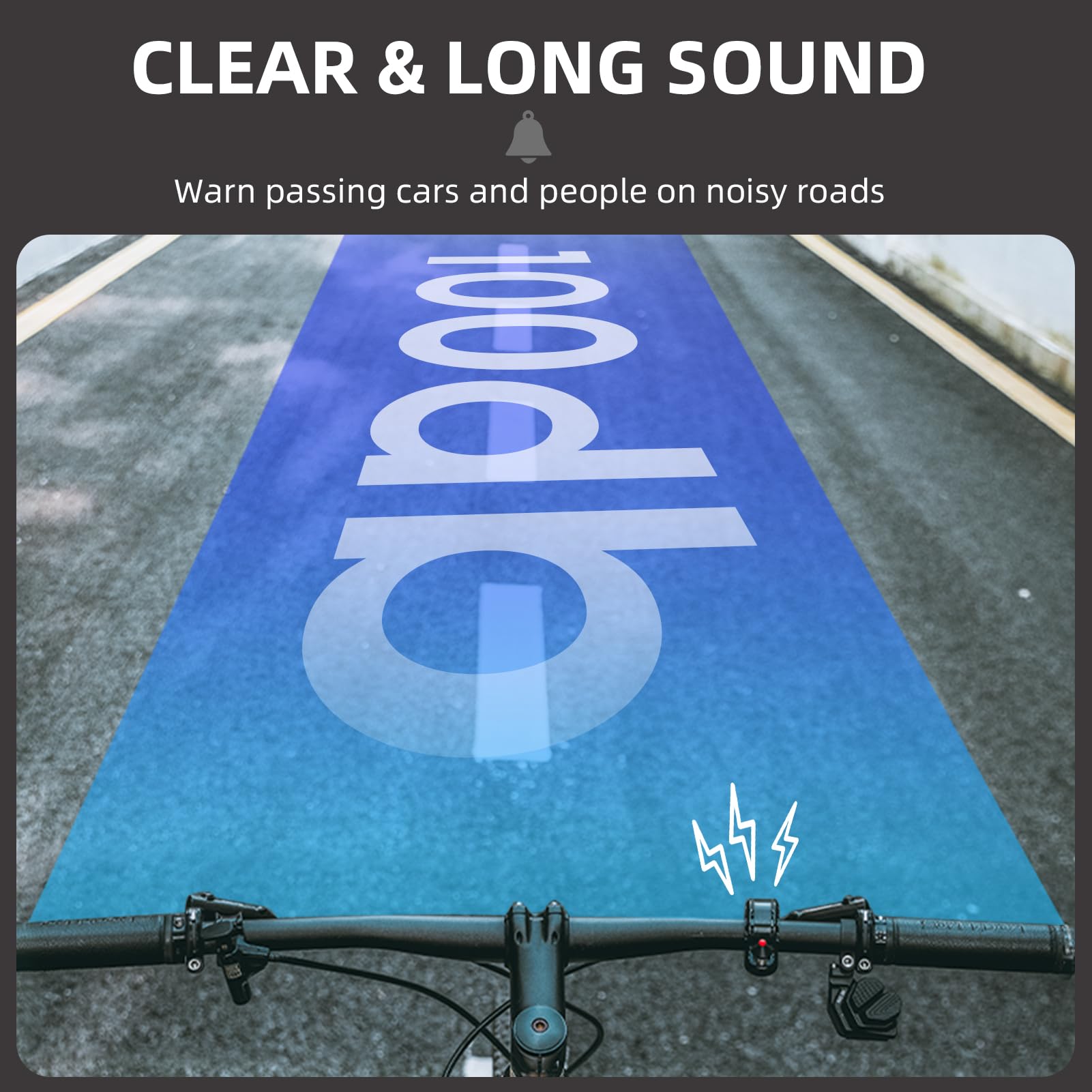 Clear-sounding hidden bike bell fits on handlebars for cyclists