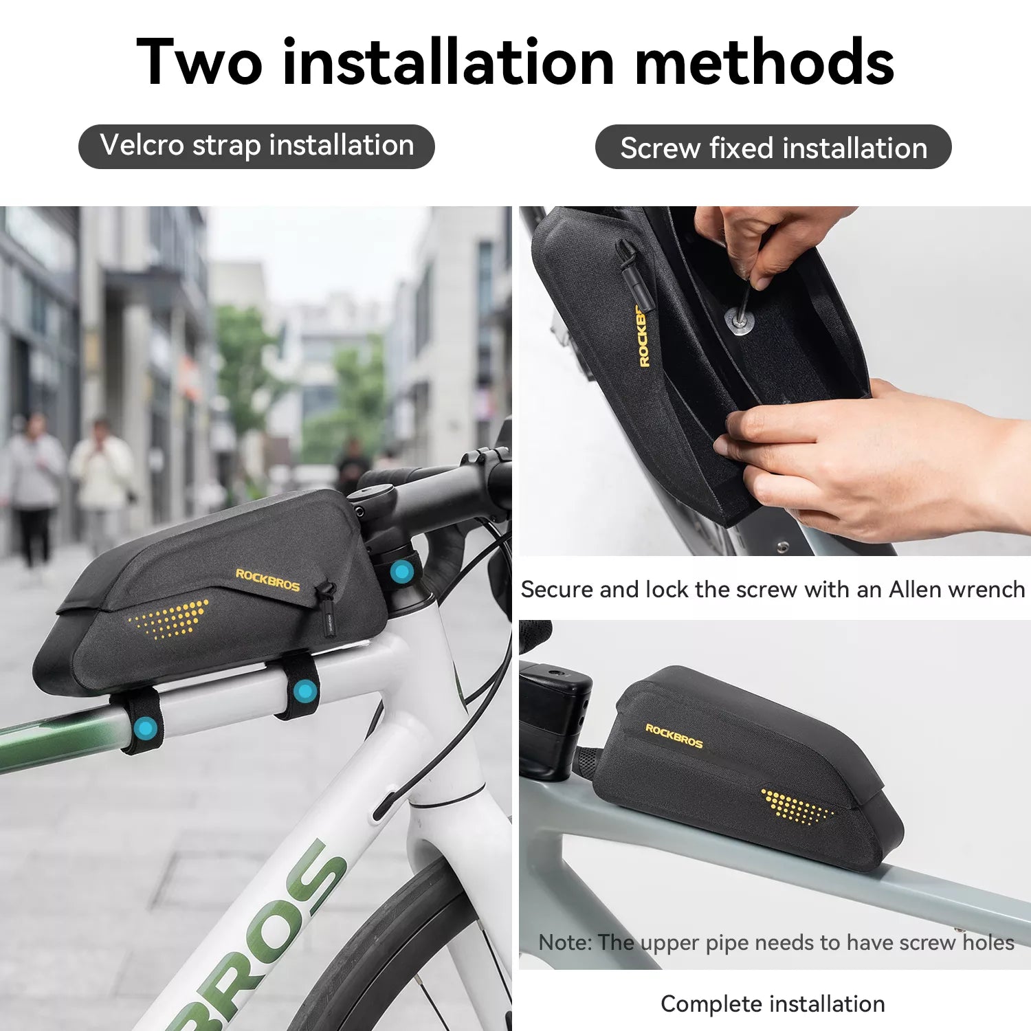 Waterproof magnetic bike top tube bag detail