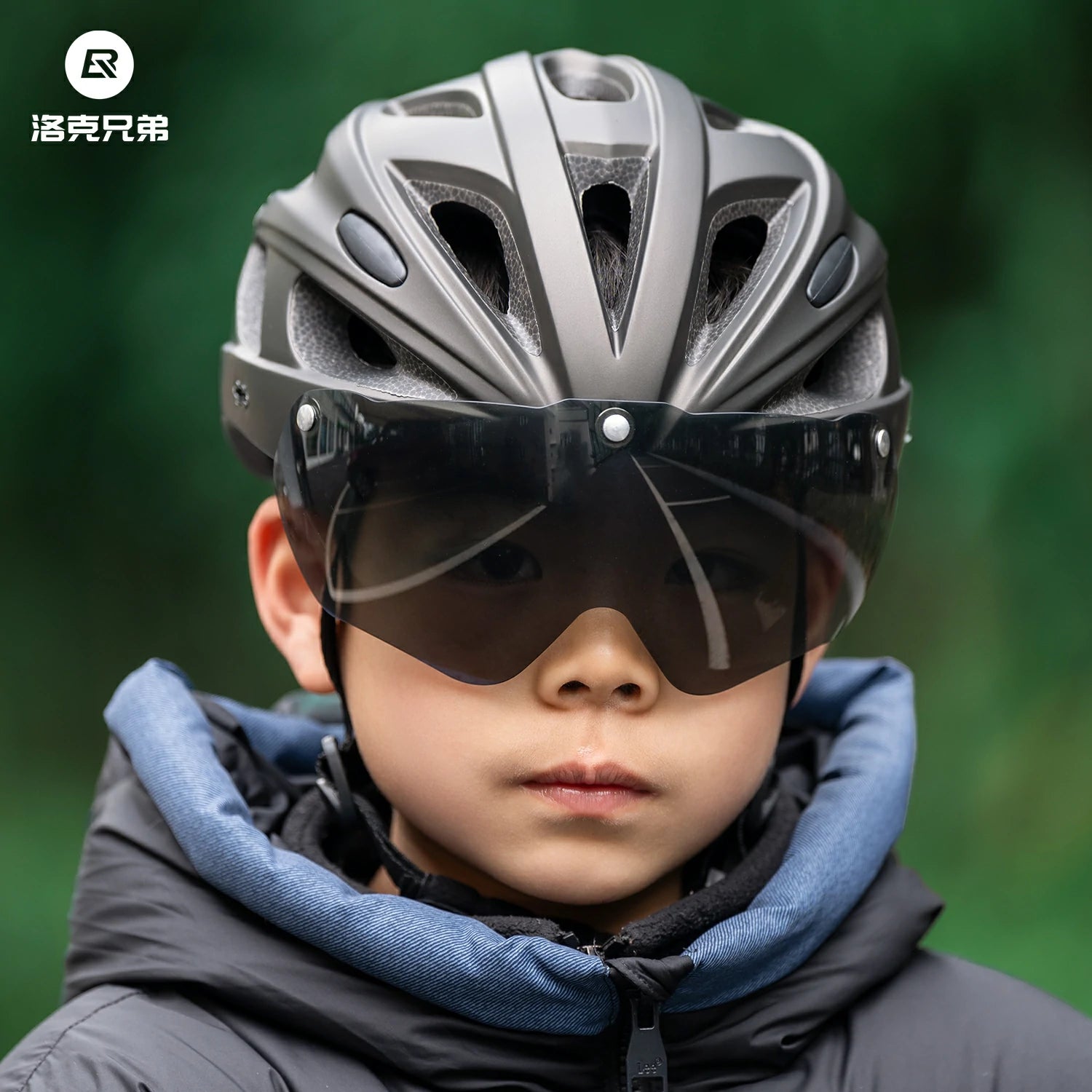 Lightweight adjustable adult cycling helmet in titanium grey