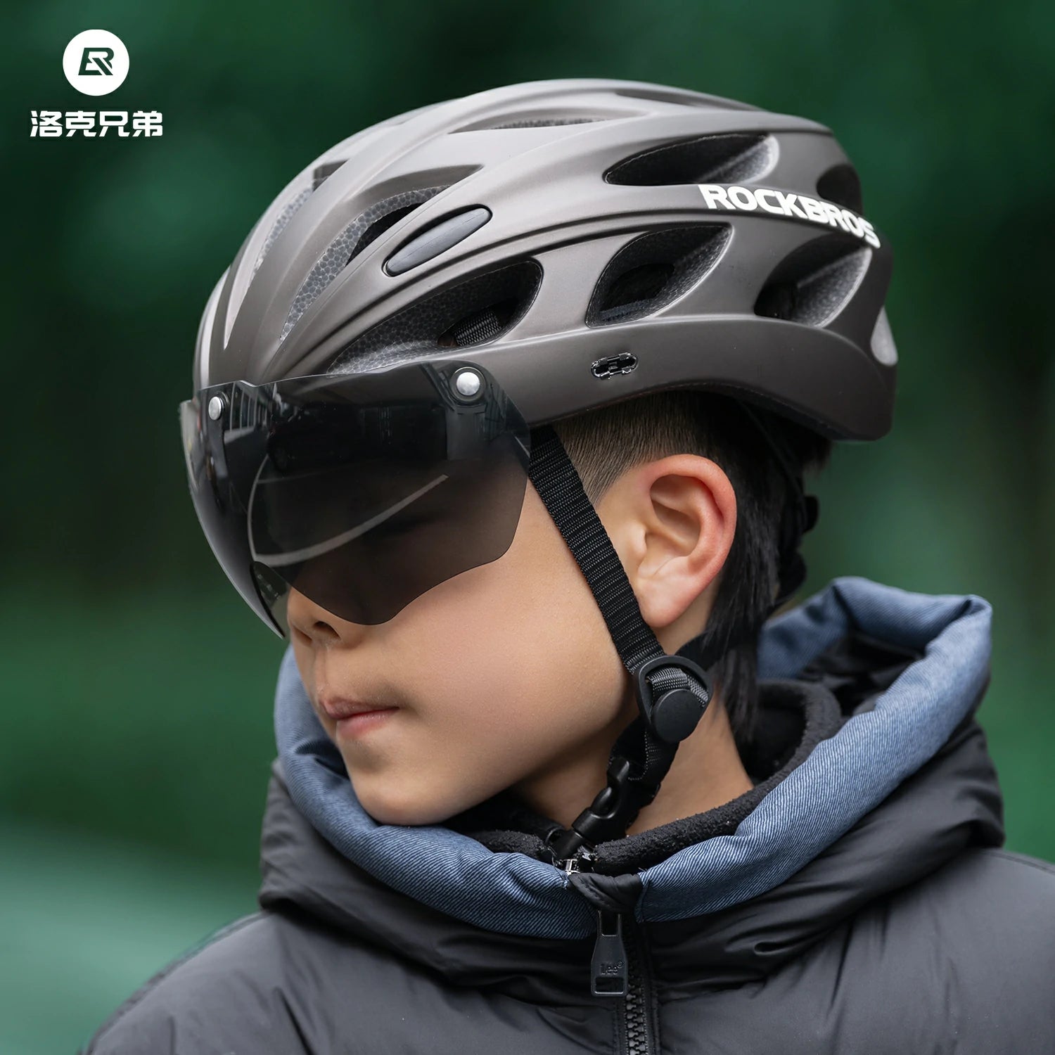 Lightweight adjustable adult cycling helmet in titanium grey