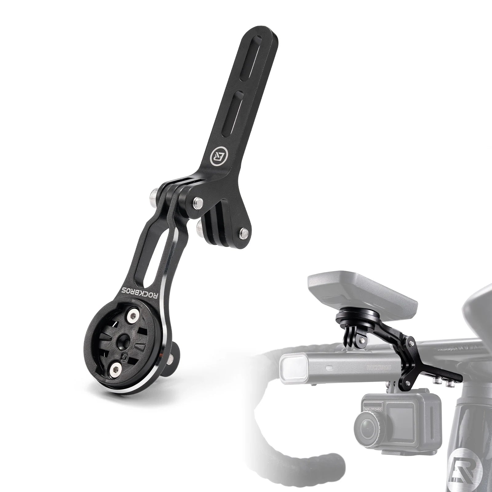 Aluminium Bike Computer Mount with Dual Accessory Mounts