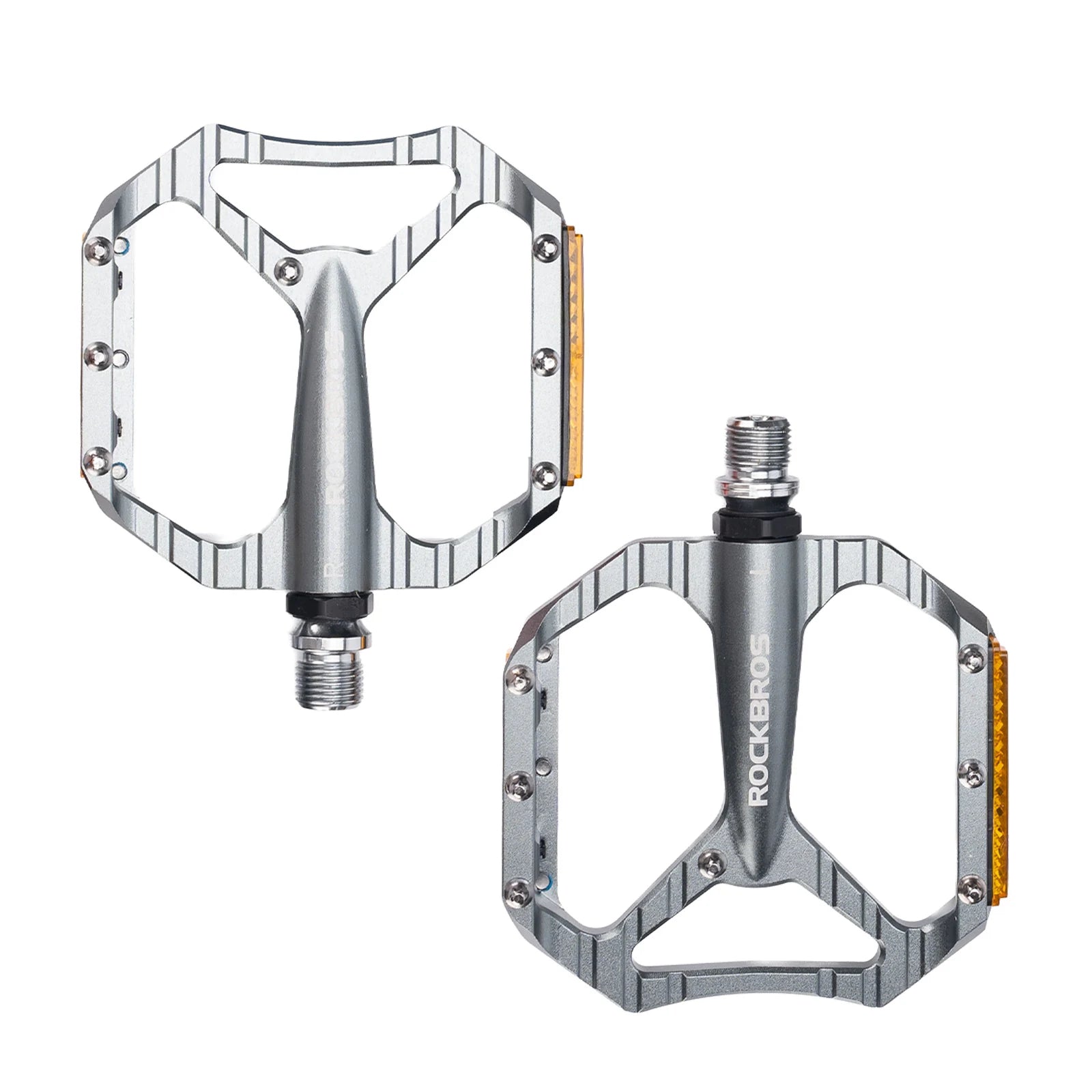 Aluminium Flat Bike Pedals with Sealed Bearings#Color_Titanium