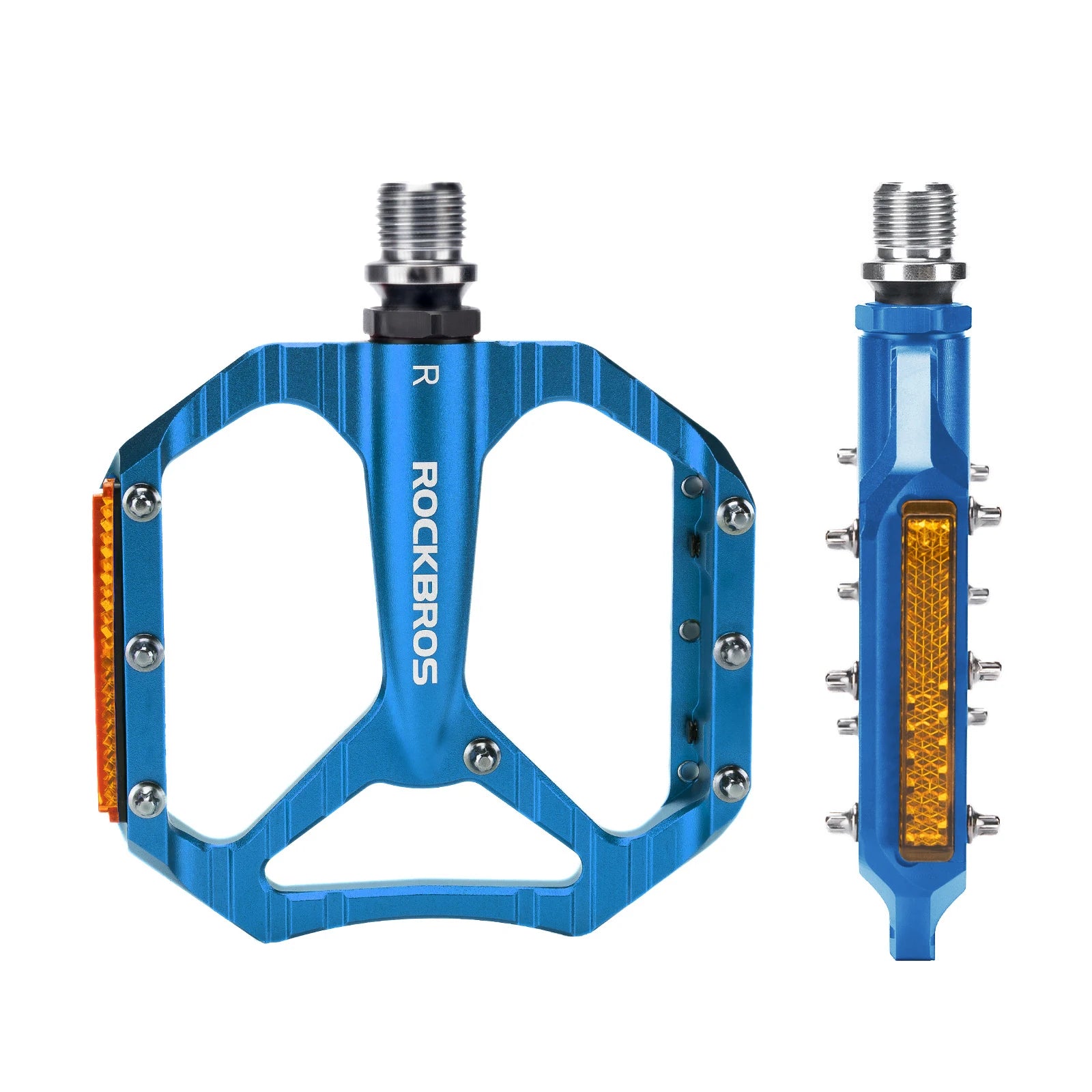 Aluminium Flat Bike Pedals with Sealed Bearings#Color_Blue
