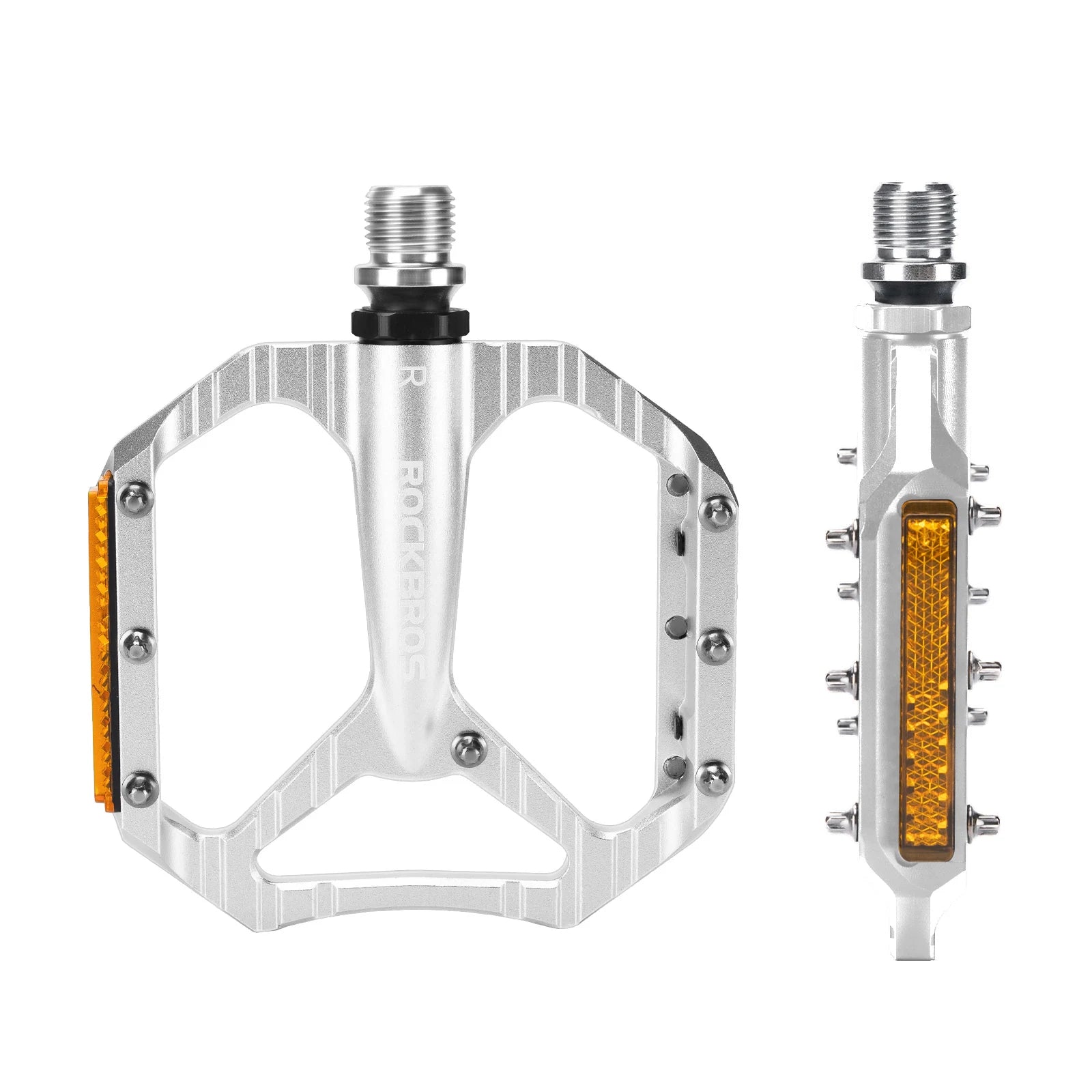 Aluminium Flat Bike Pedals with Sealed Bearings#Color_Silver