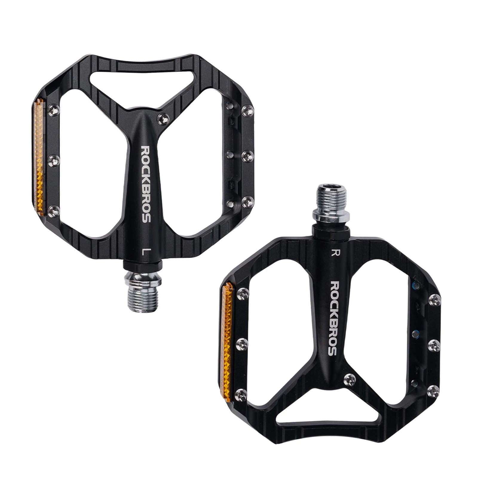 Aluminium Flat Bike Pedals with Sealed Bearings#Color_Black