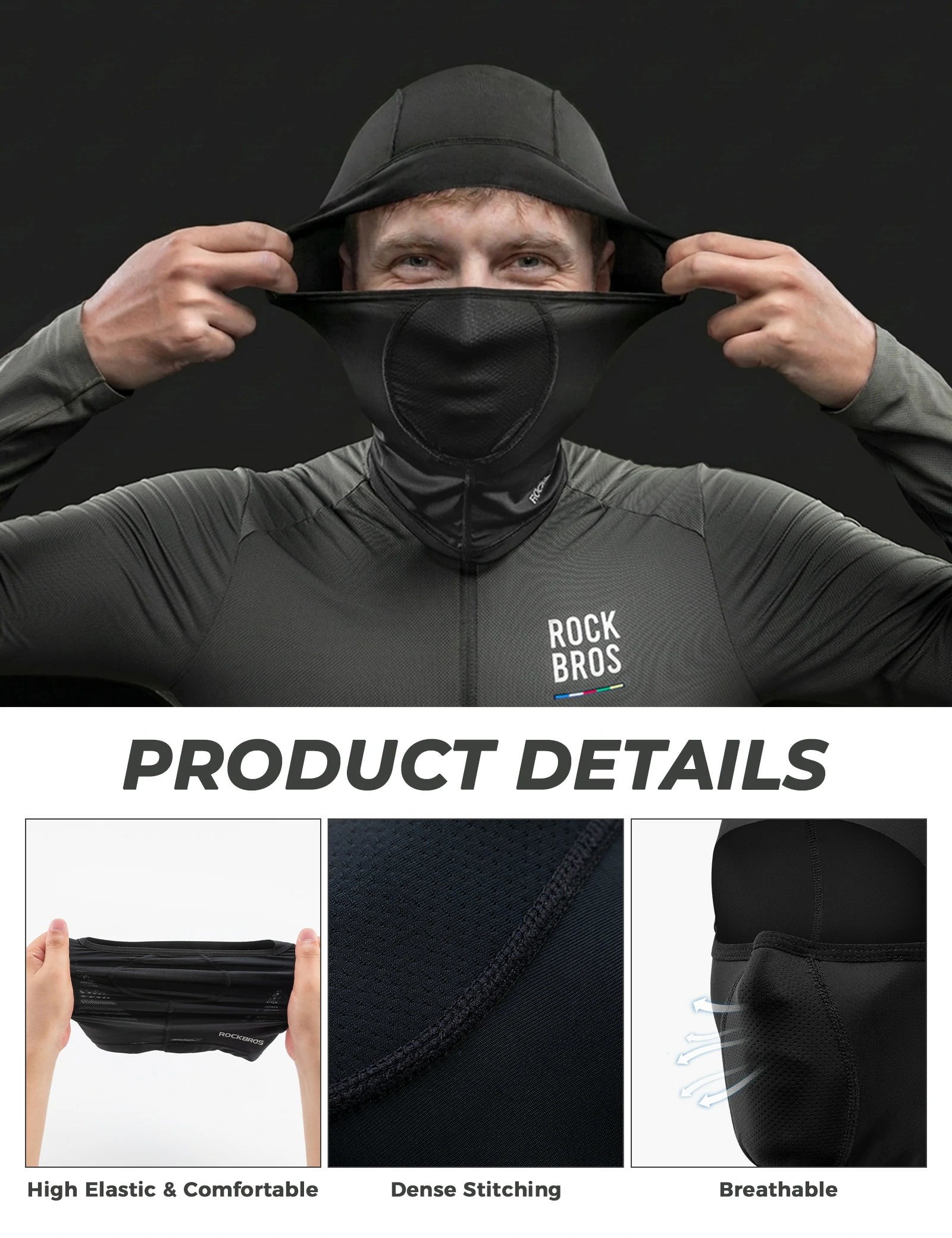 ROCKBROS balaclava uv protection breathable summer cycling mask