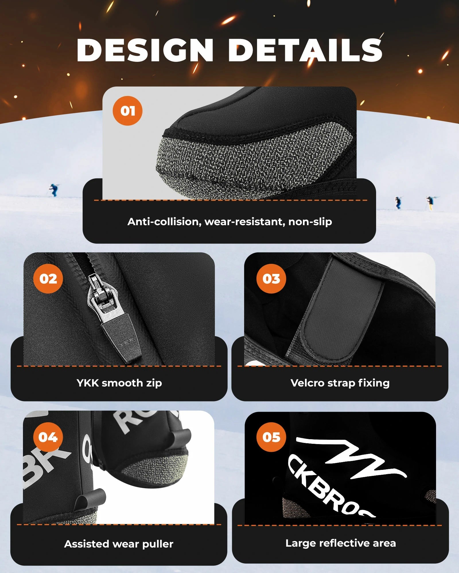 Battery heated cycling overshoes with 5000mAh battery, waterproof and warm shoe covers for winter riding.