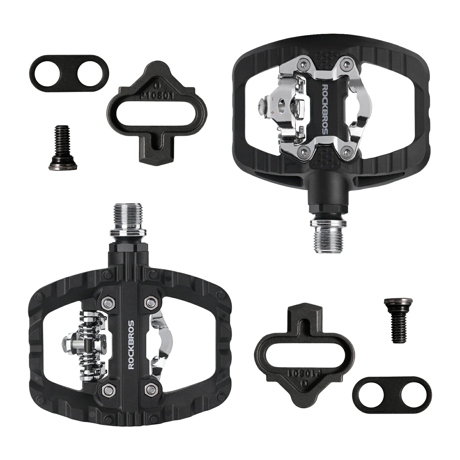 ROCKBROS bicycle pedals dual function SPD & flat pedals