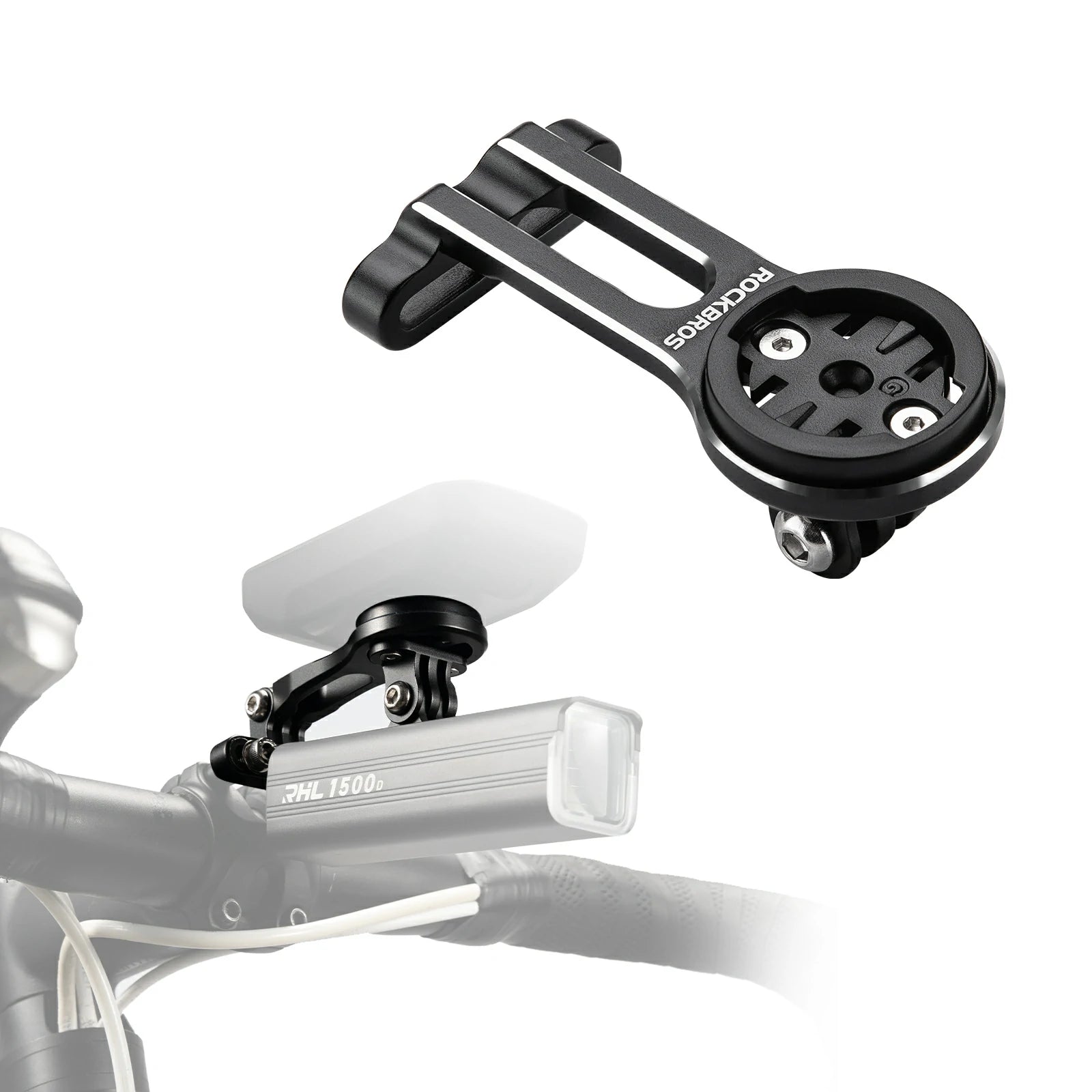 Bike computer mount compatible with Garmin and Bryton GPS devices
