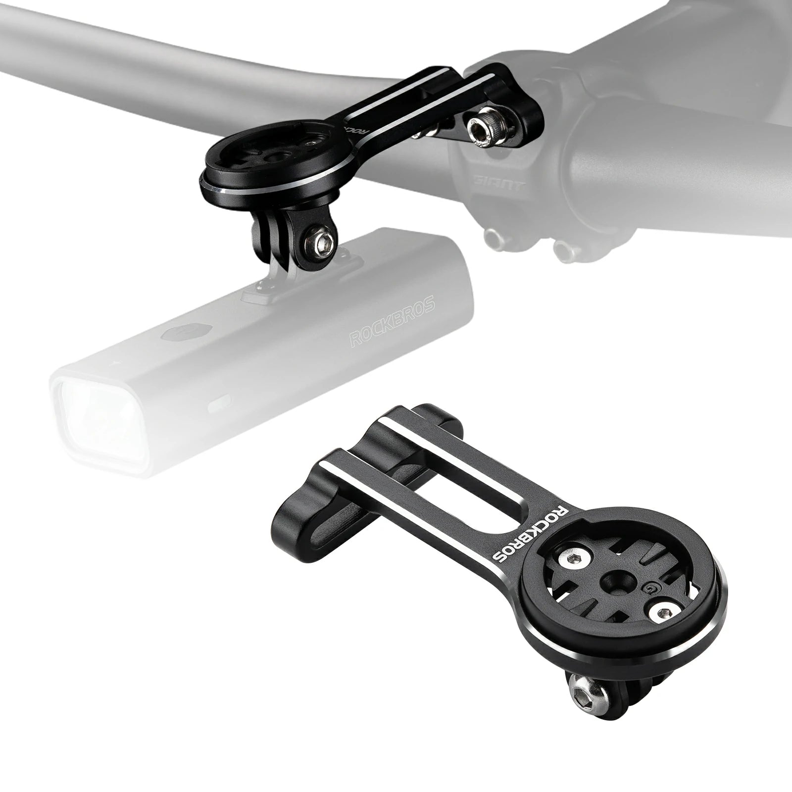 Lightweight aluminium bike computer mount for Garmin and Bryton