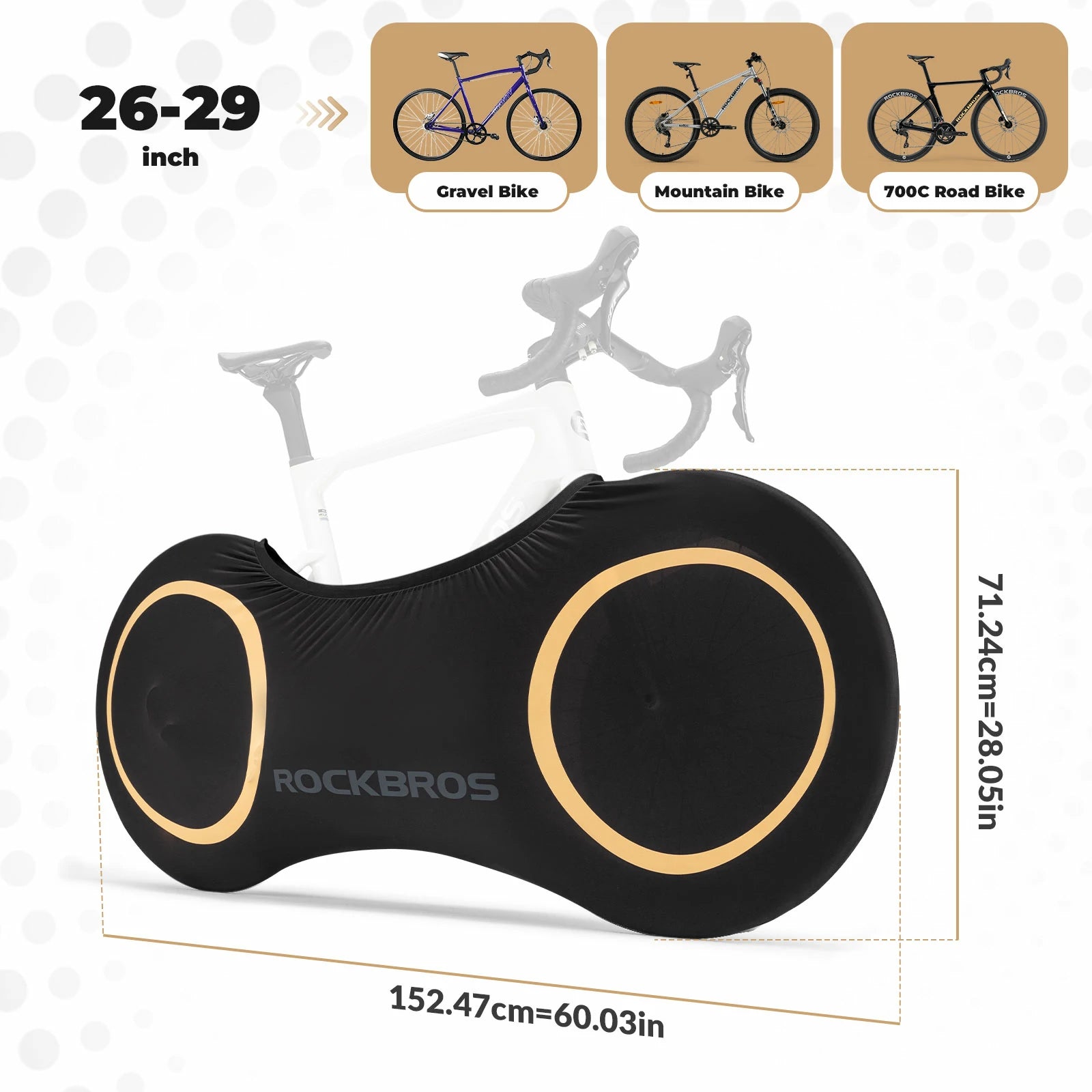 ROCKBROS bike cover dustproof elastic for 26-29 inch road and gravel bikes