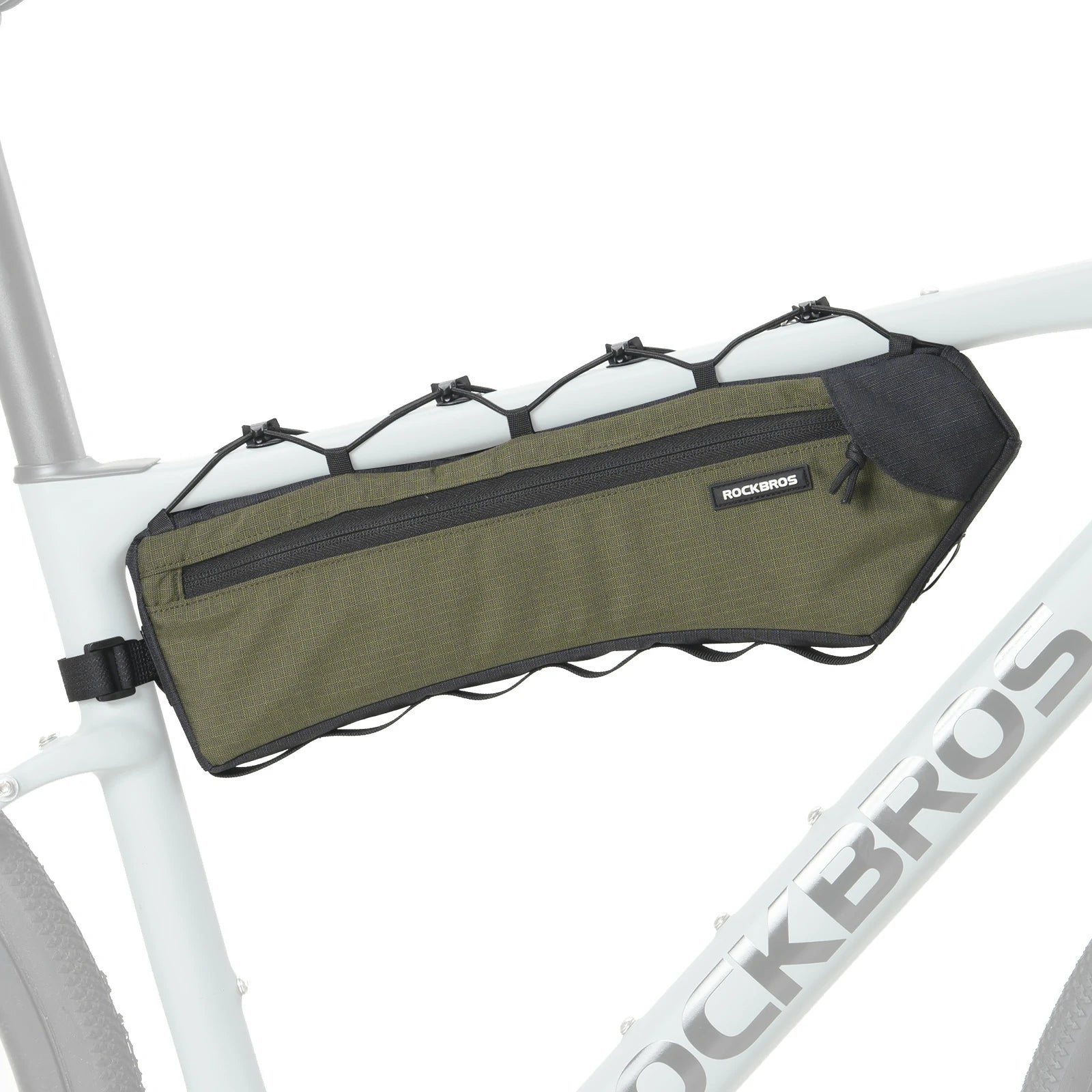 Waterproof bike frame bag, triangle bicycle pouch with side zipper, easy mount for road, gravel and MTB cycling