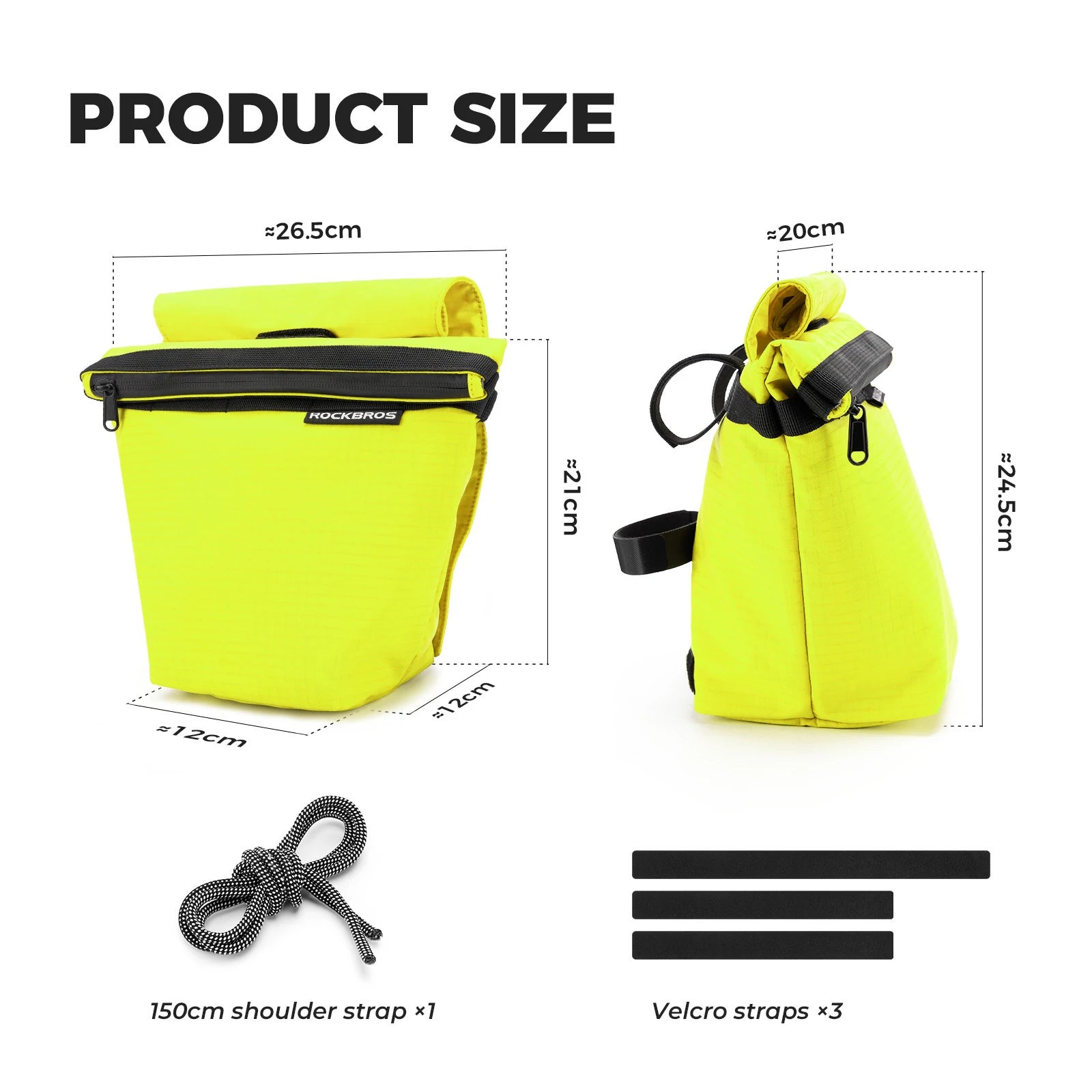 ROCKBROS bike handlebar bag ultralight 2-in-1 shoulder strap 3l
#Color_Yellow