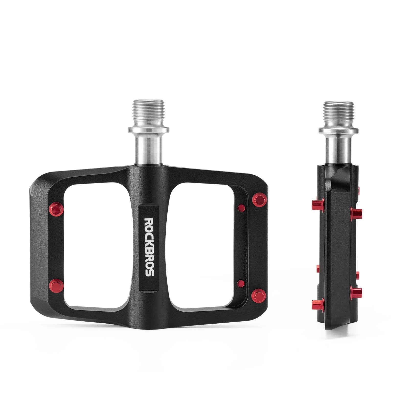 ROCKBROS bike pedals ultralight magnesium with red anti-slip pins