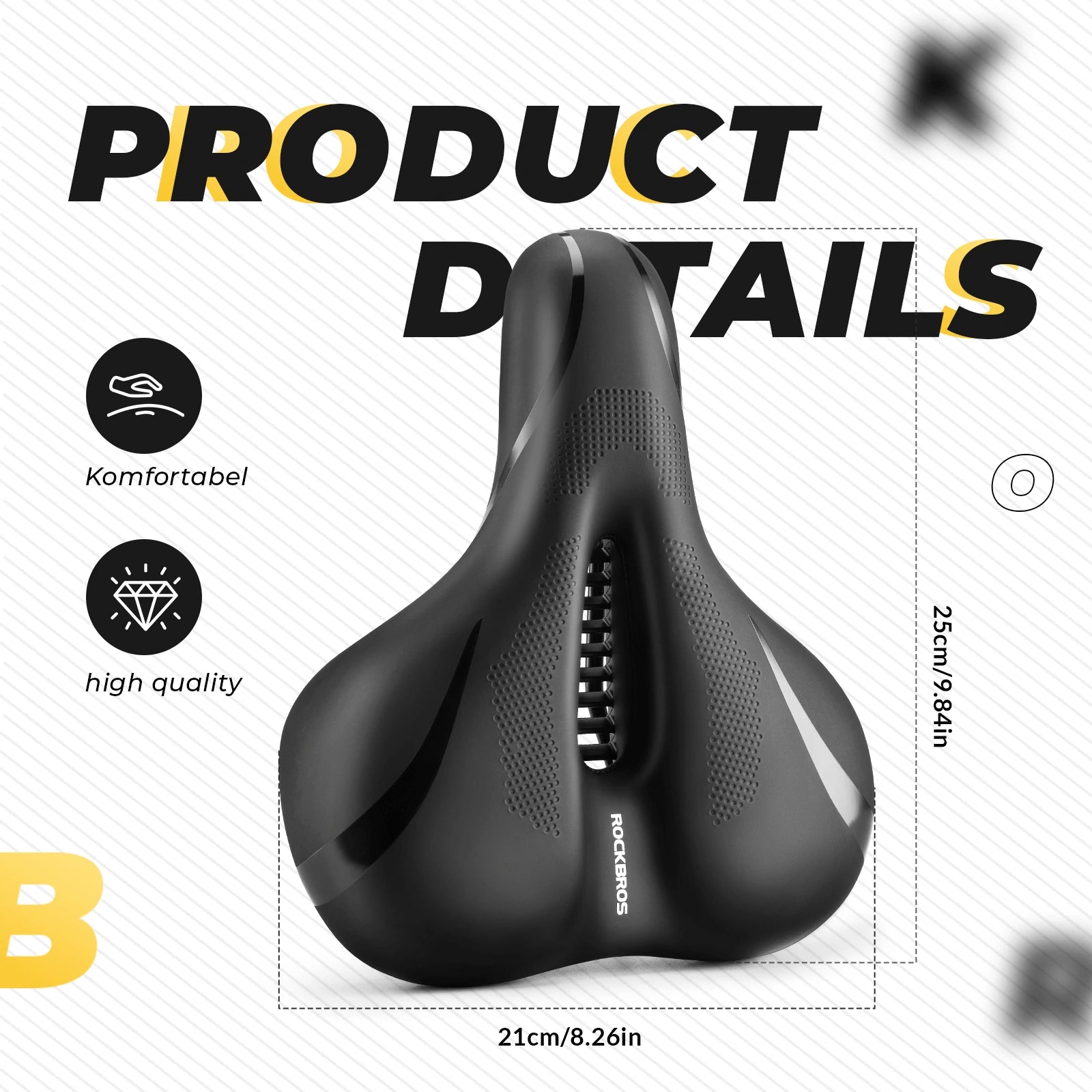 ROCKBROS bike seat cushion comfortable mountain bike saddle