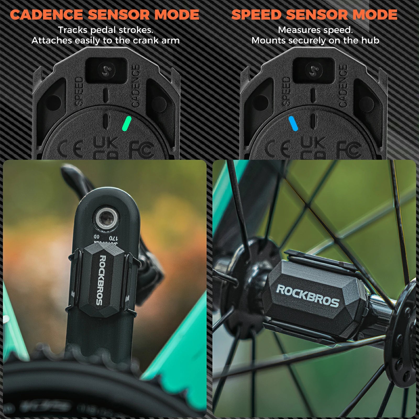 ROCKBROS bike speed cadence sensor bluetooth ant+