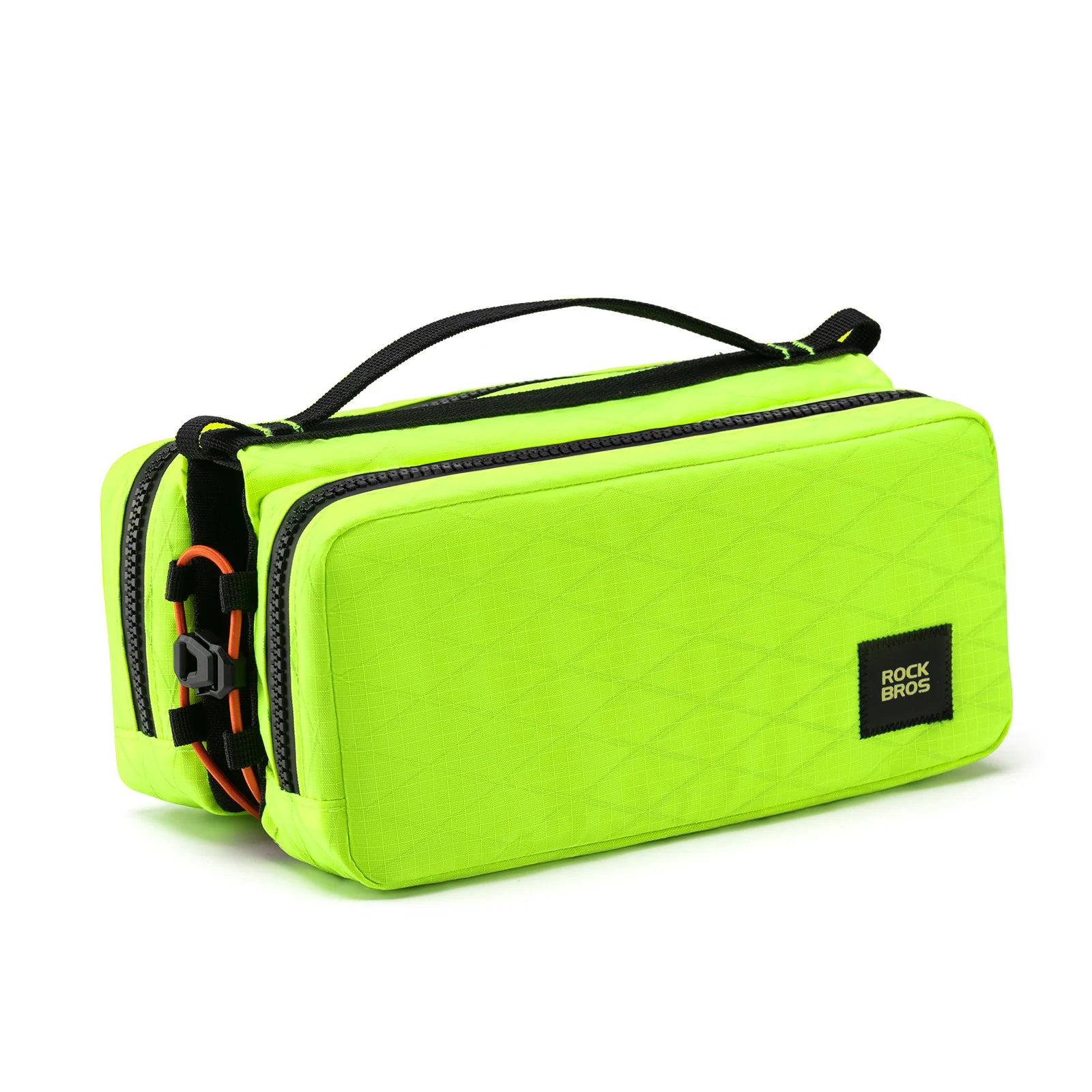 Bike Top Tube Bag with Dual Side Pockets and Shoulder Strap#Color_Fluorescent Yellow