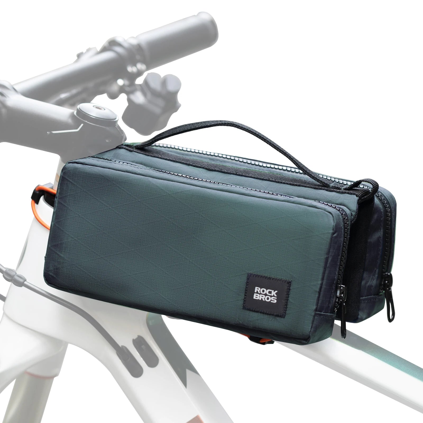 Bike Top Tube Bag with Dual Side Pockets and Shoulder Strap#Color_Light Green