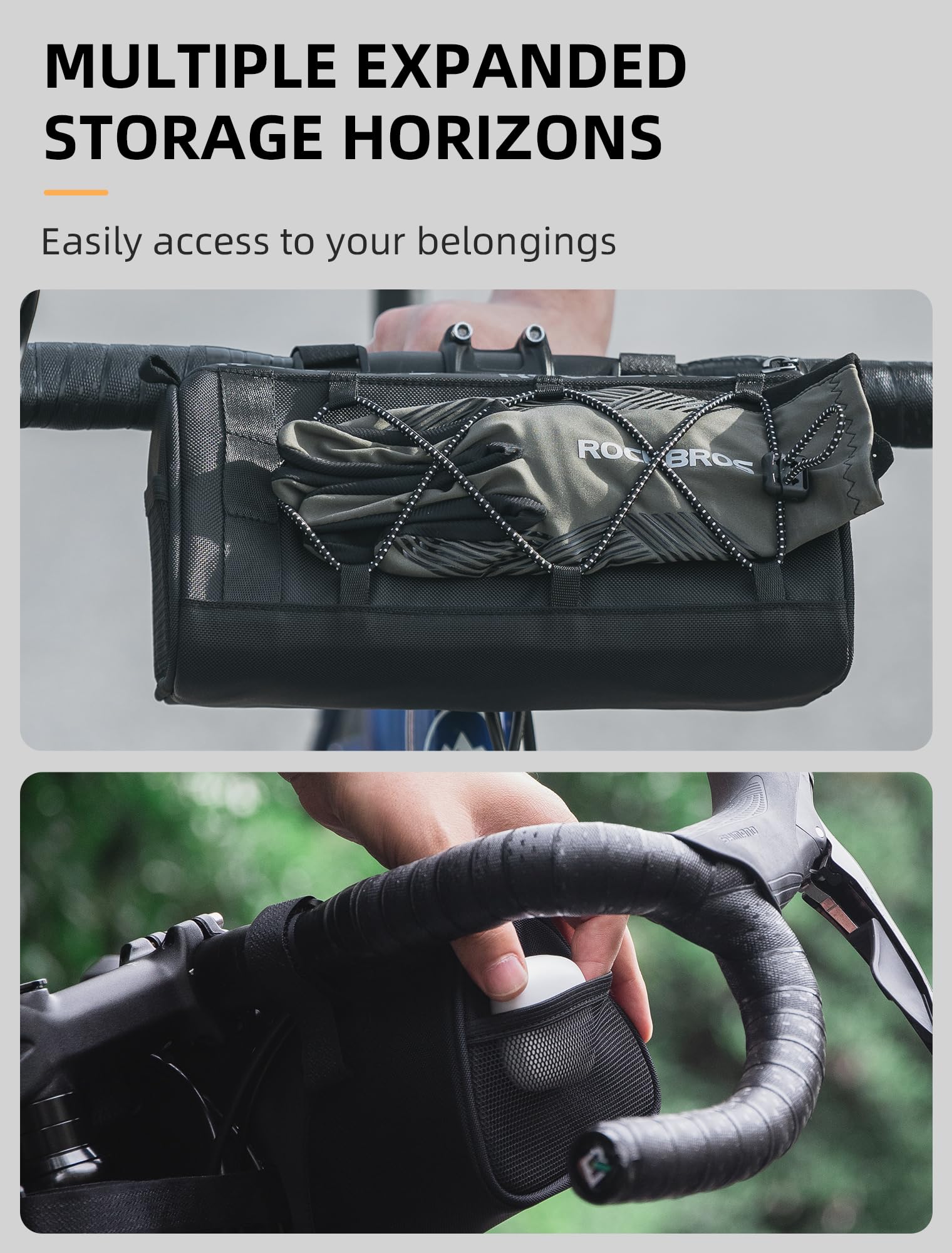 ROCKBROS Bicycle Handlebar Bag with Shoulder Strap 1.5L