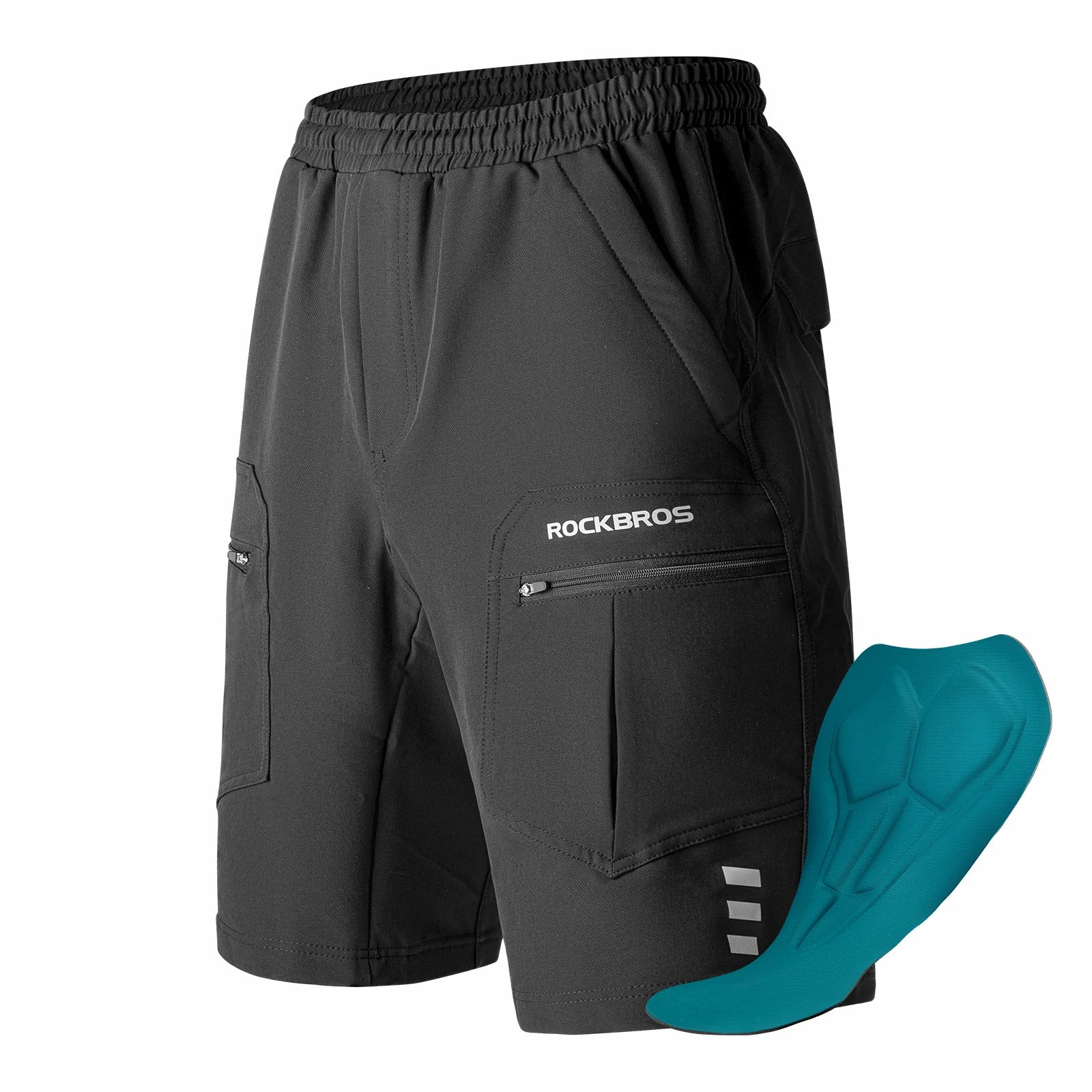 Casual Cycling Shorts with Padded Liner & Zipped Pockets
