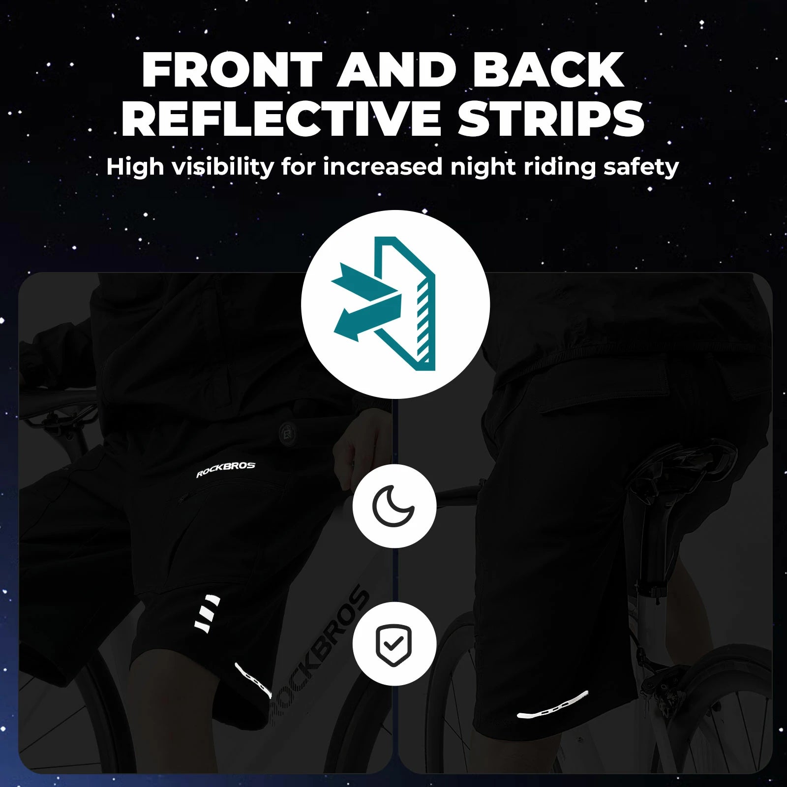 Casual Cycling Shorts with Padded Liner & Zipped Pockets