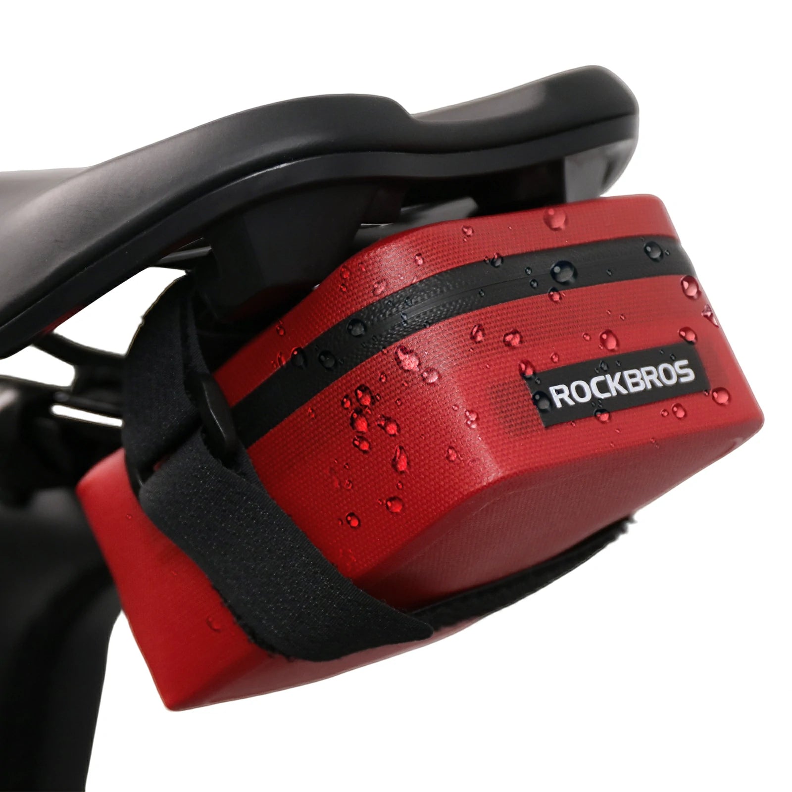 Compact Waterproof Bike Saddle Bag for Tools & Essentials#Color_Black Red