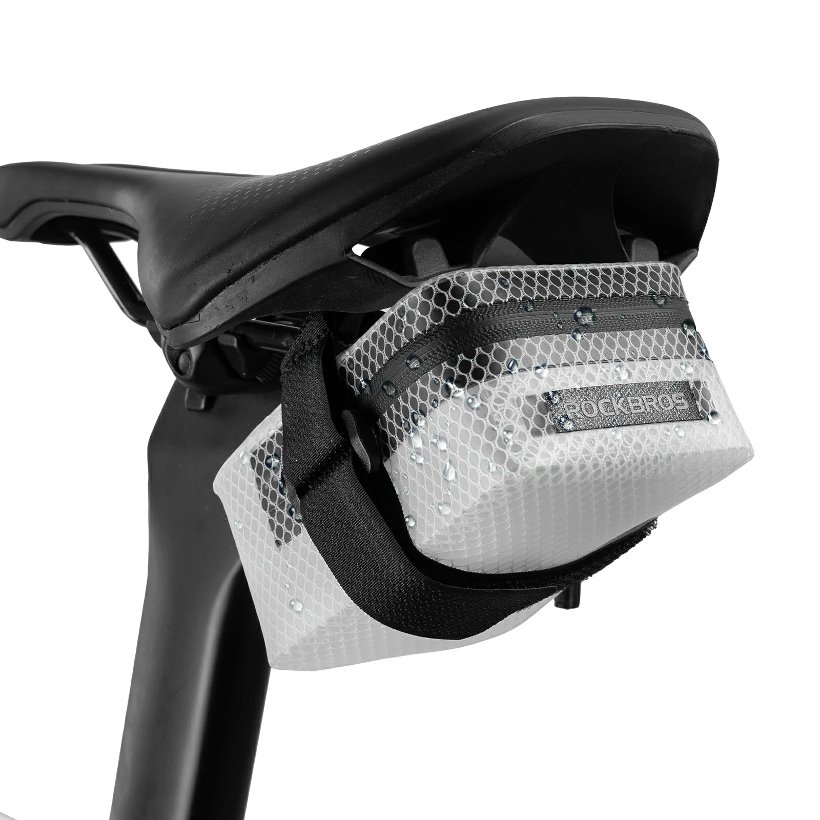 Compact Waterproof Bike Saddle Bag for Tools & Essentials#color_Transparent