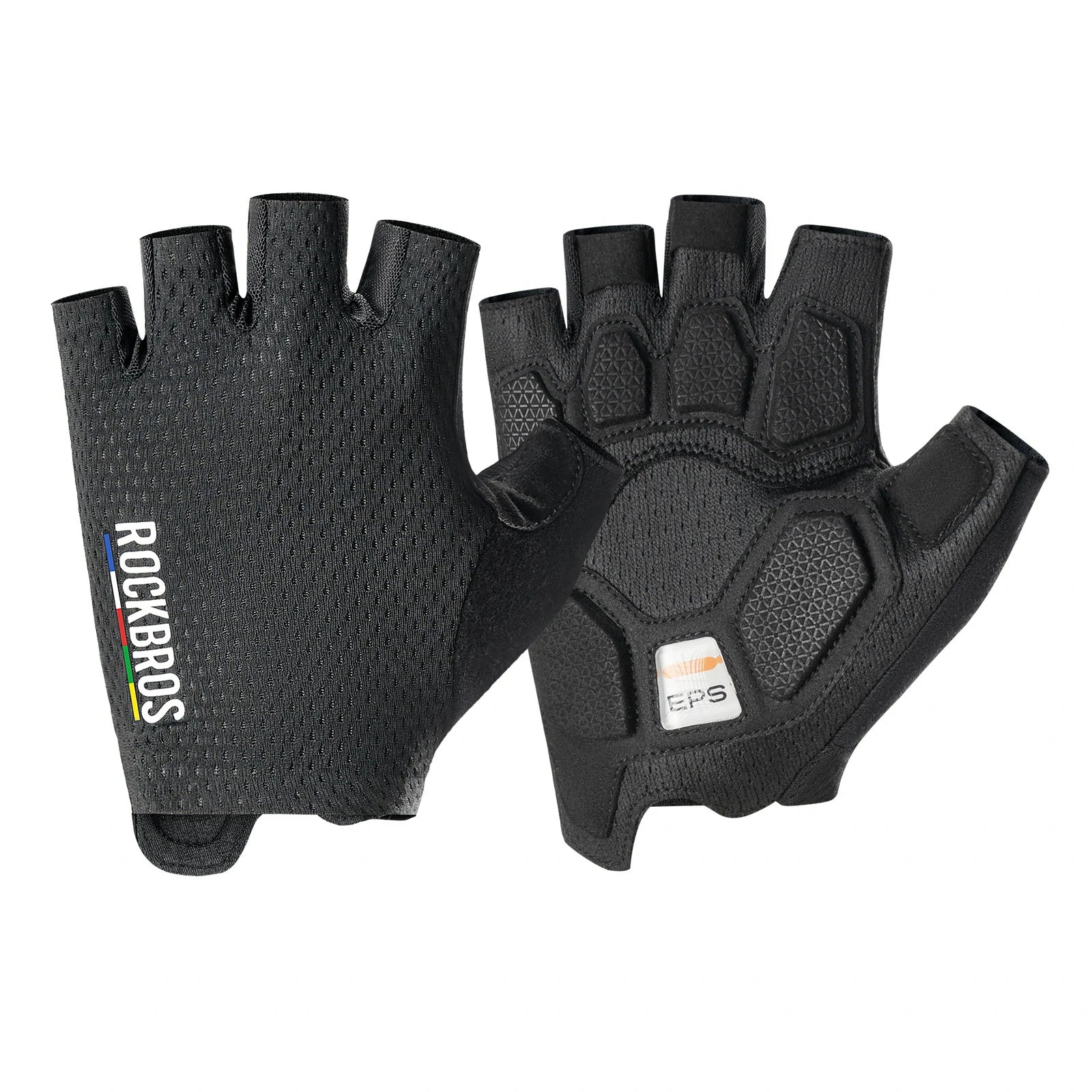 half finger cycling gloves with SBR padding for comfortable bike riding and grip#Color_Black