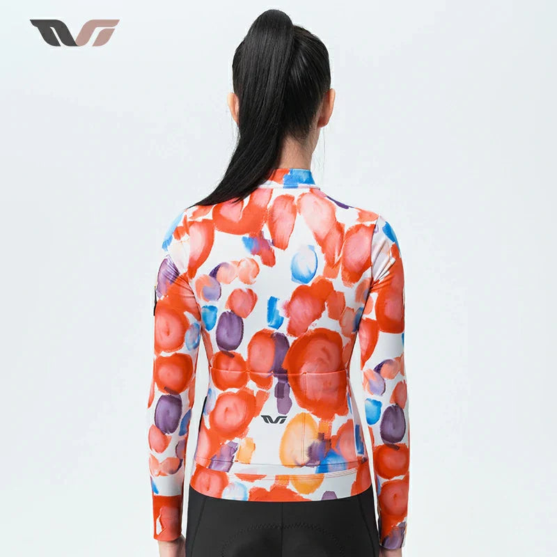 Women’s Long Sleeve Thermal Cycling Jersey – Fleece Lined for Cool Weather