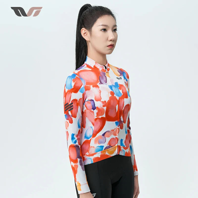 Women’s Long Sleeve Thermal Cycling Jersey – Fleece Lined for Cool Weather