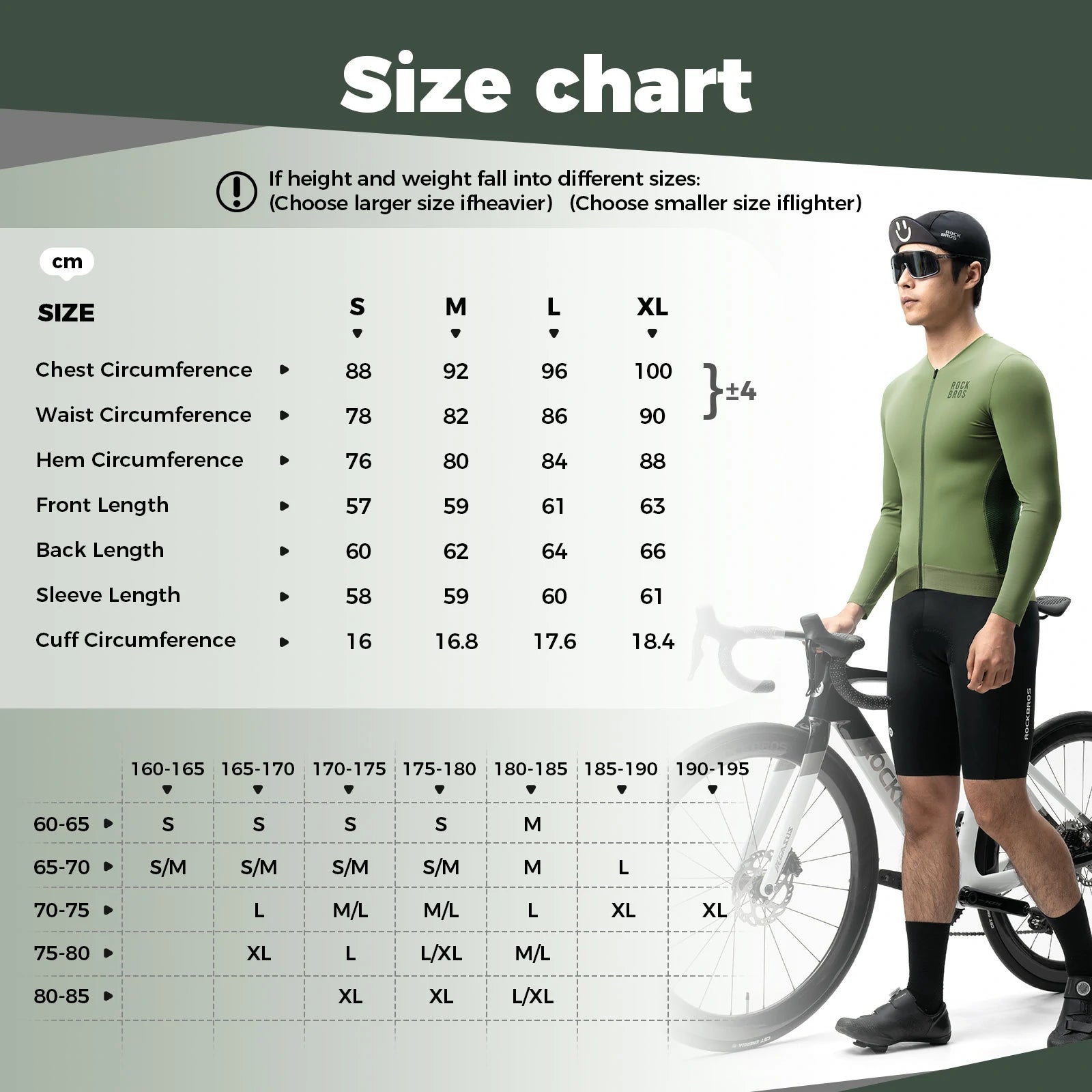 ROCKBROS cycling jersey long sleeve breathable 3 pocket
#Color_Dark Green