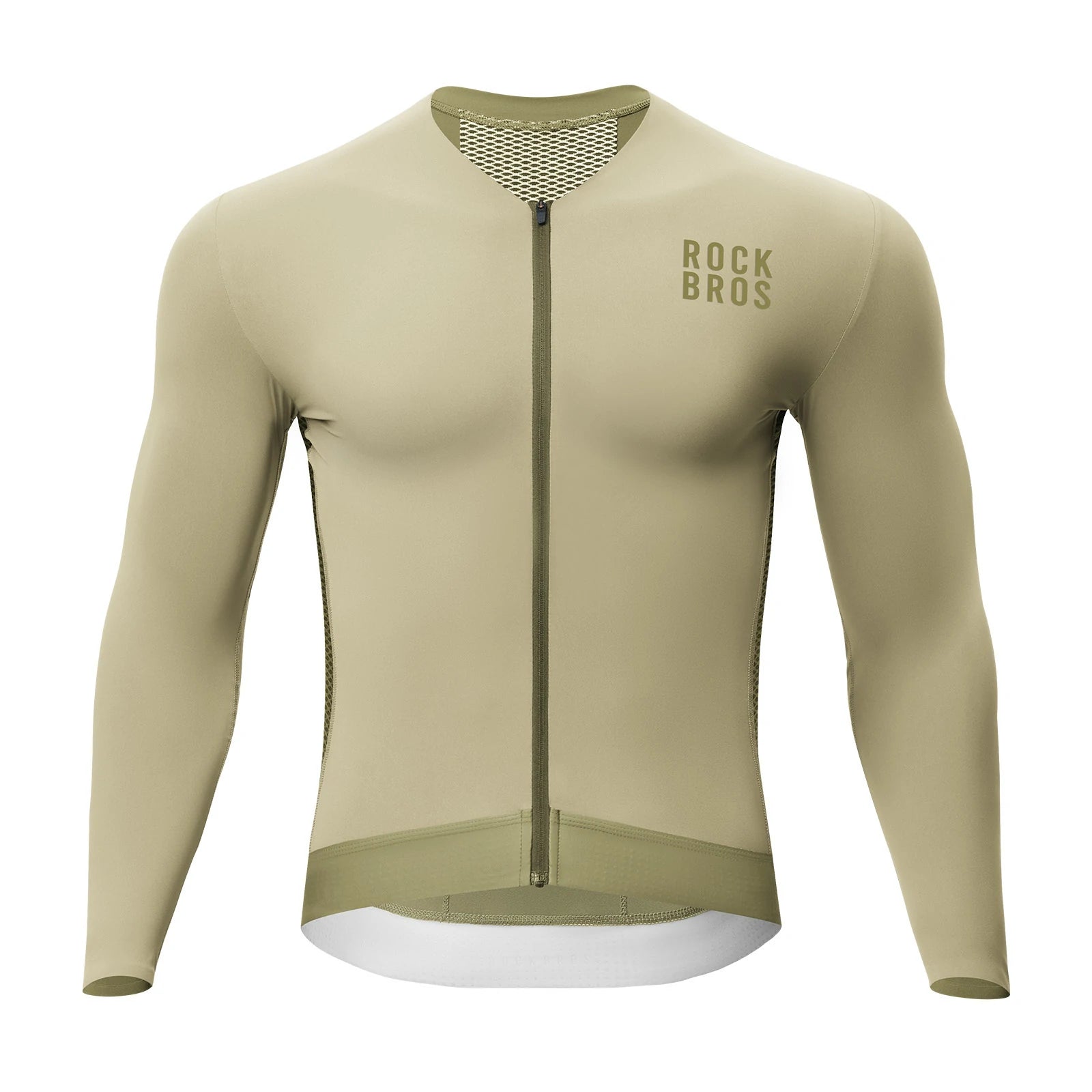 ROCKBROS cycling jersey long sleeve breathable 3 pocket#Color_Green