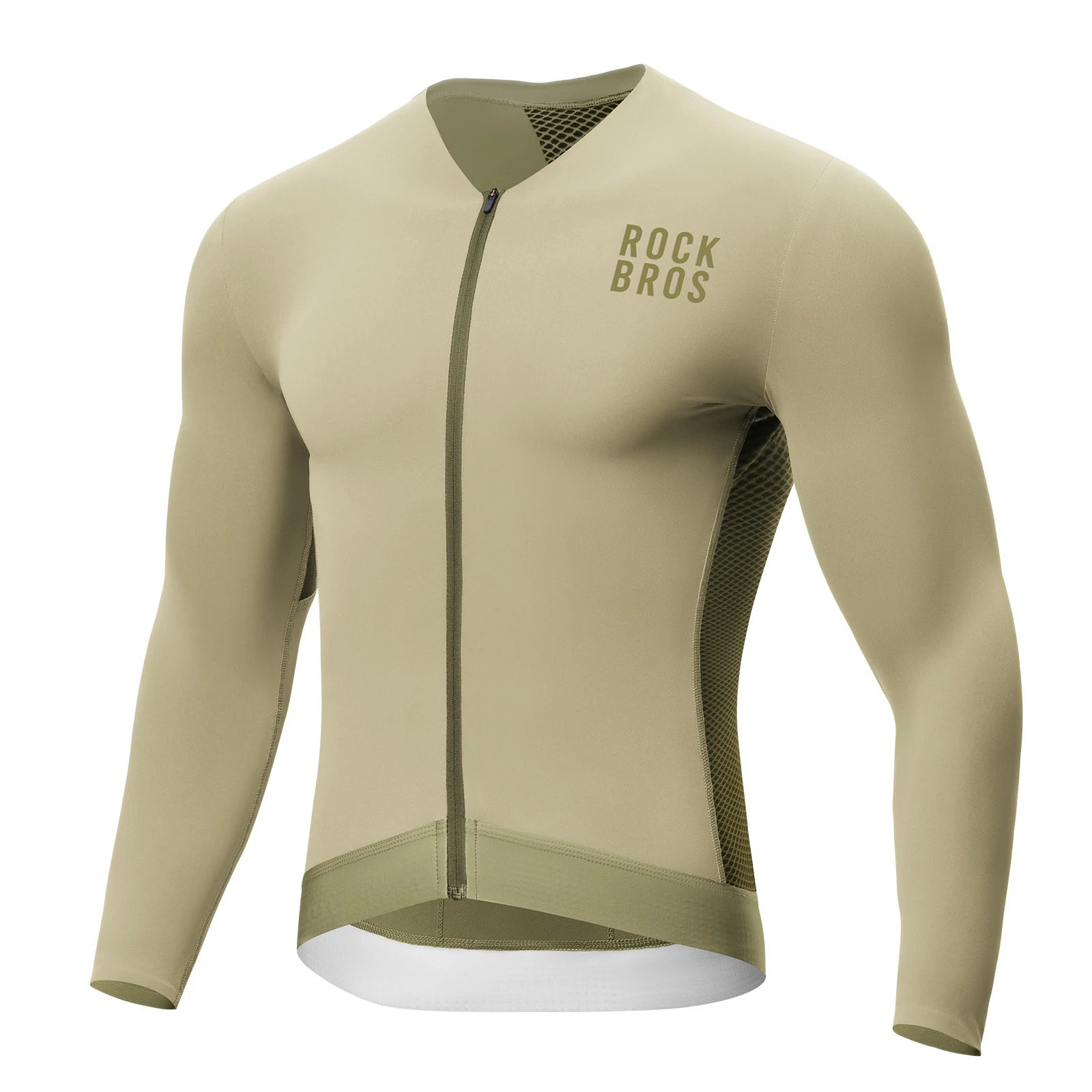 ROCKBROS cycling jersey long sleeve breathable 3 pocket#Color_Brown