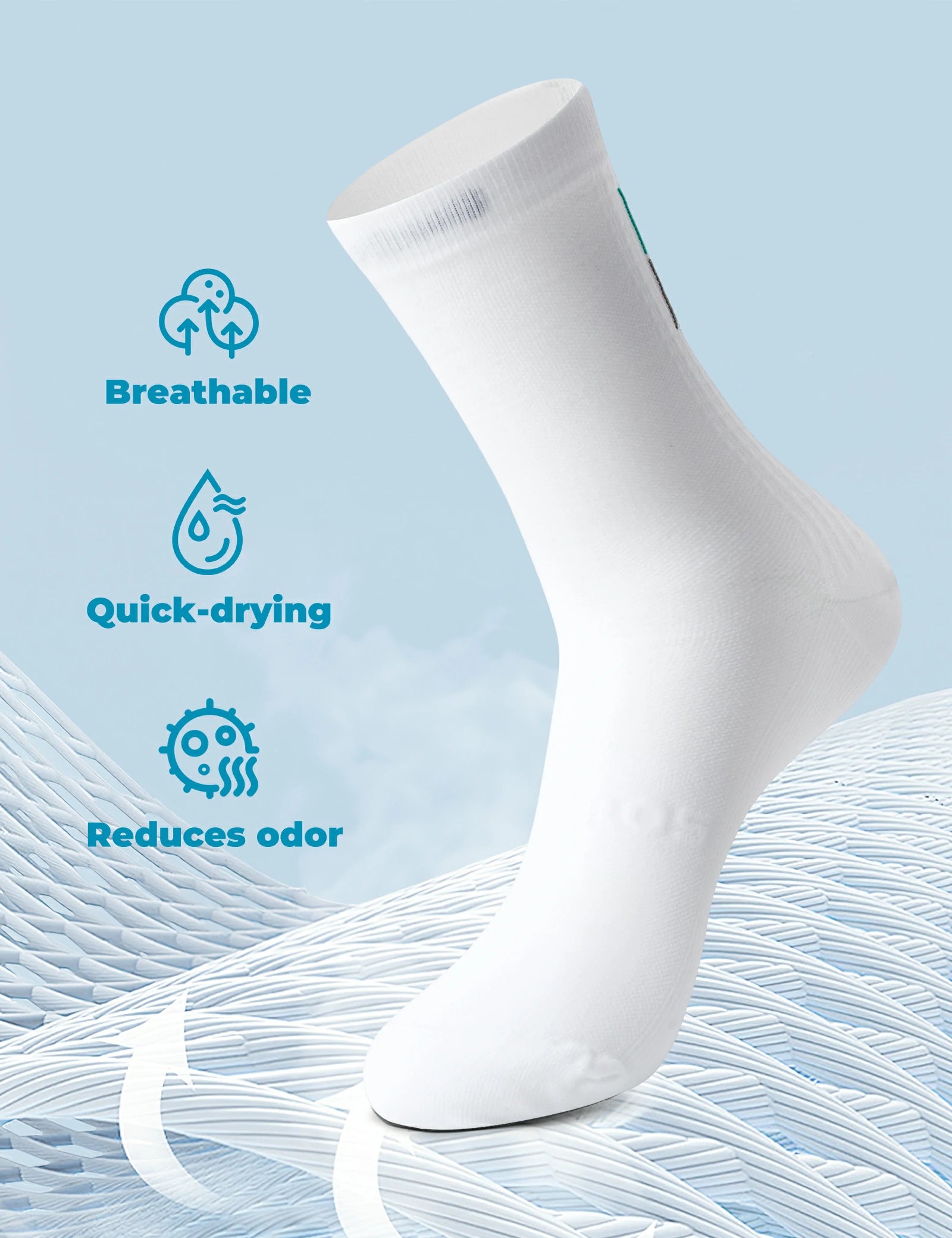 ROCKBROS cycling socks 2 pack quick dry cushioned arch support