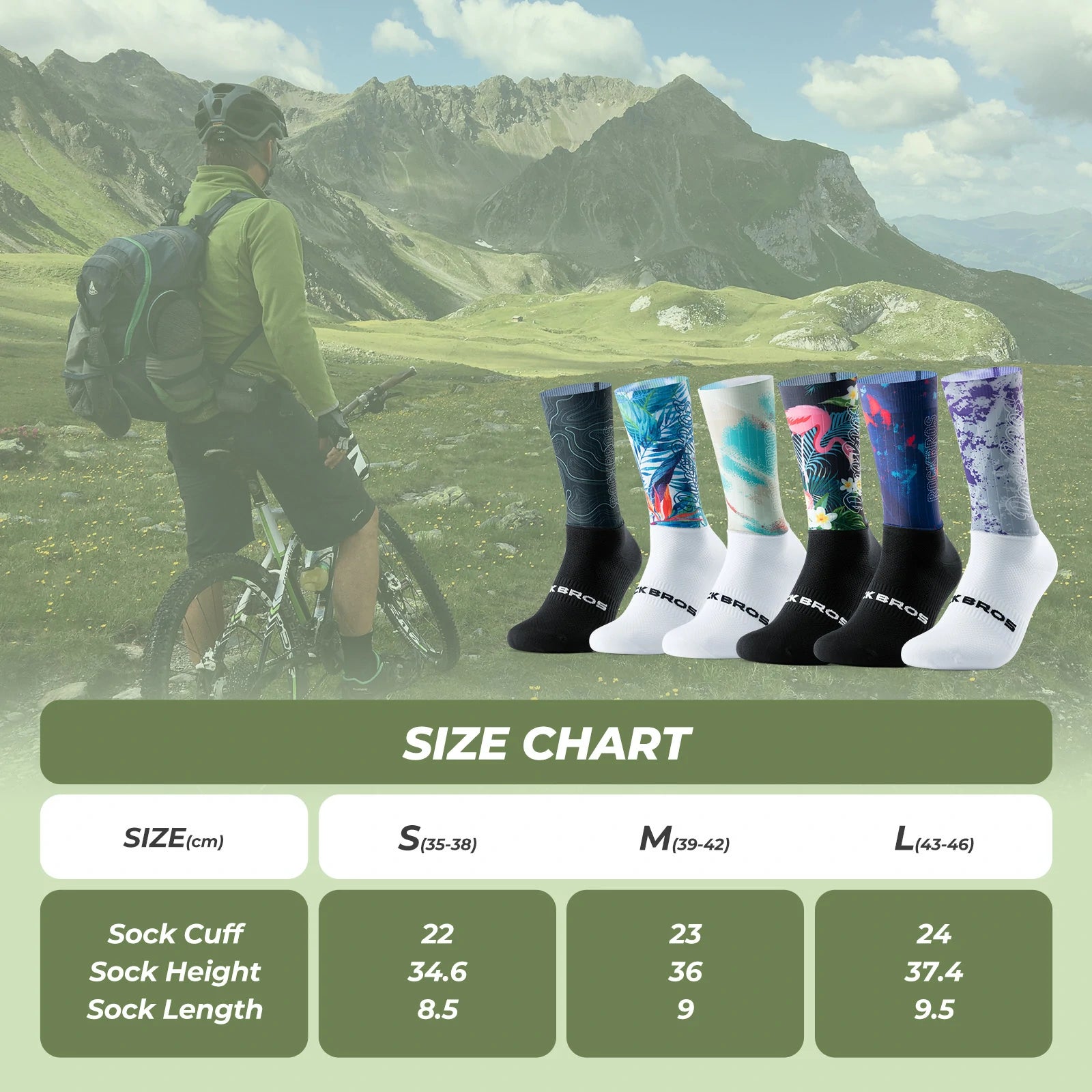 ROCKBROS cycling socks quick dry compression arch support