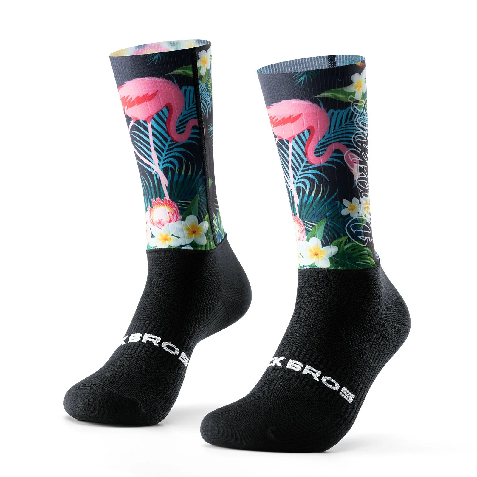 ROCKBROS cycling socks quick dry compression arch support
#Color_Rainforest Black
